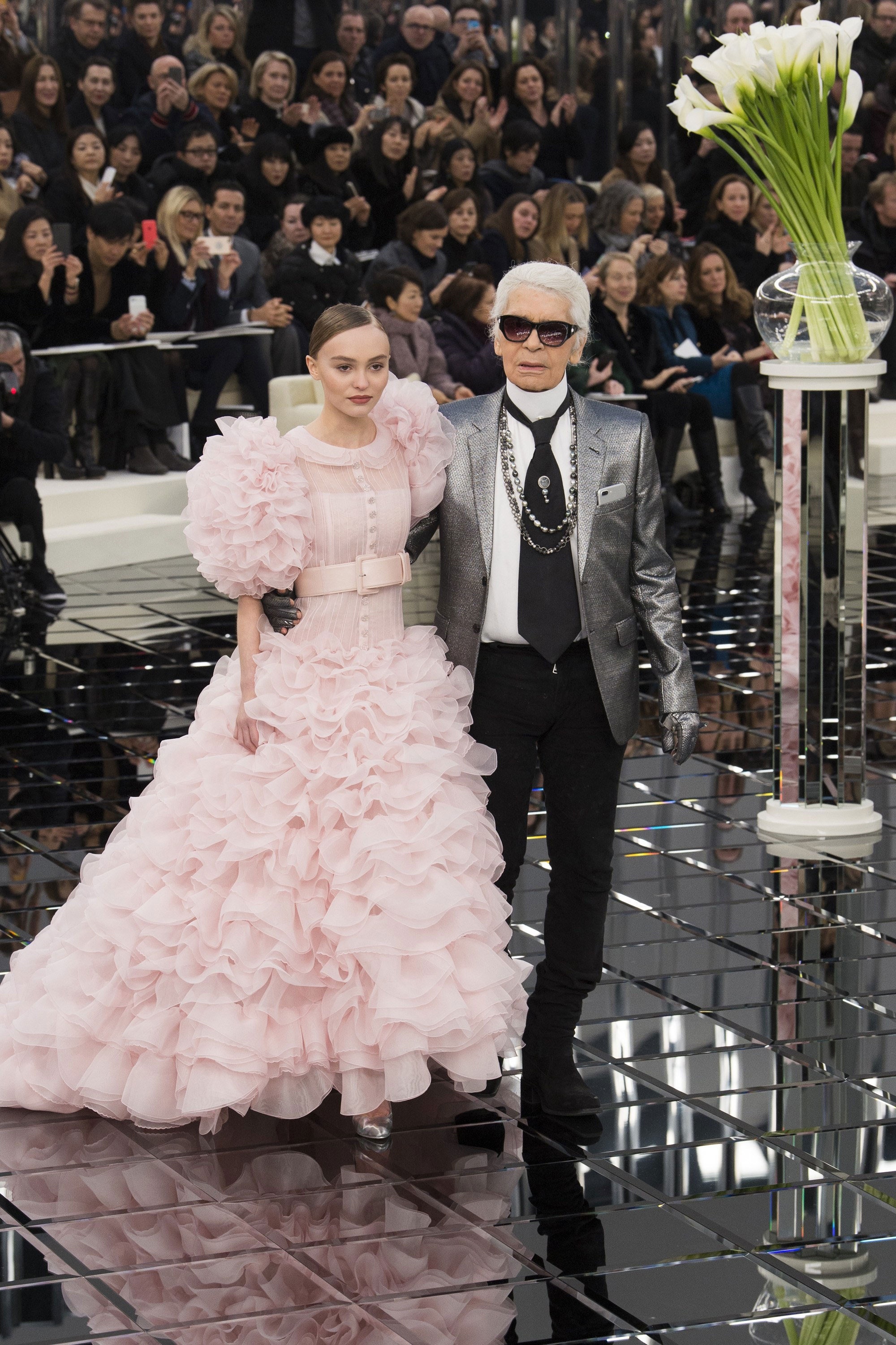 With Karl Lagerfeld, Lily-Rose Depp Wallpaper, 2000x3000 HD Handy