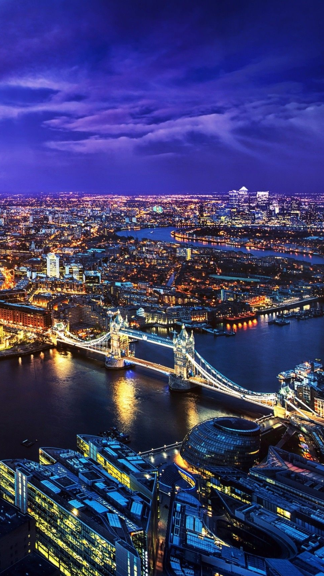 London skyline, Night view, Free wallpapers, Background images, 1080x1920 Full HD Handy