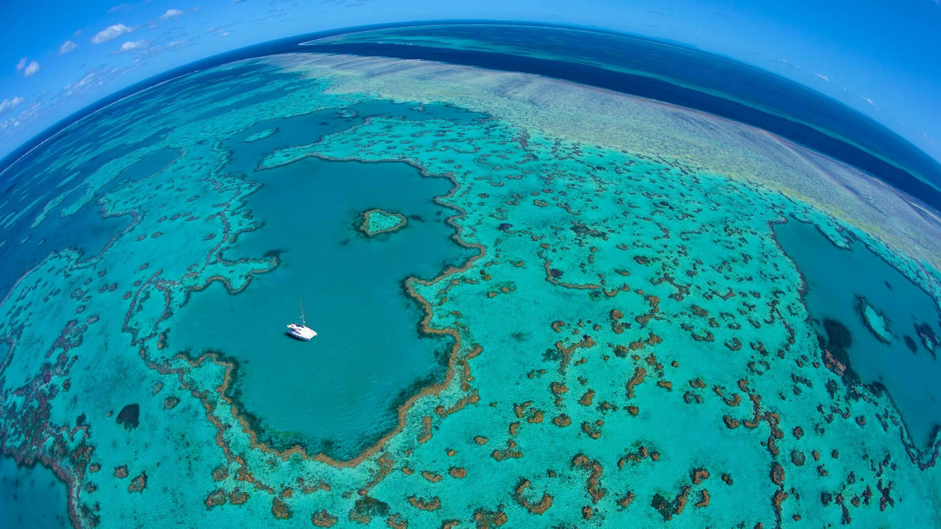 Great Barrier Reef: One of the 7 natural wonders of the world, GBR, Located off the coast of Australia's Queensland. 1920x1080 Full HD Wallpaper.