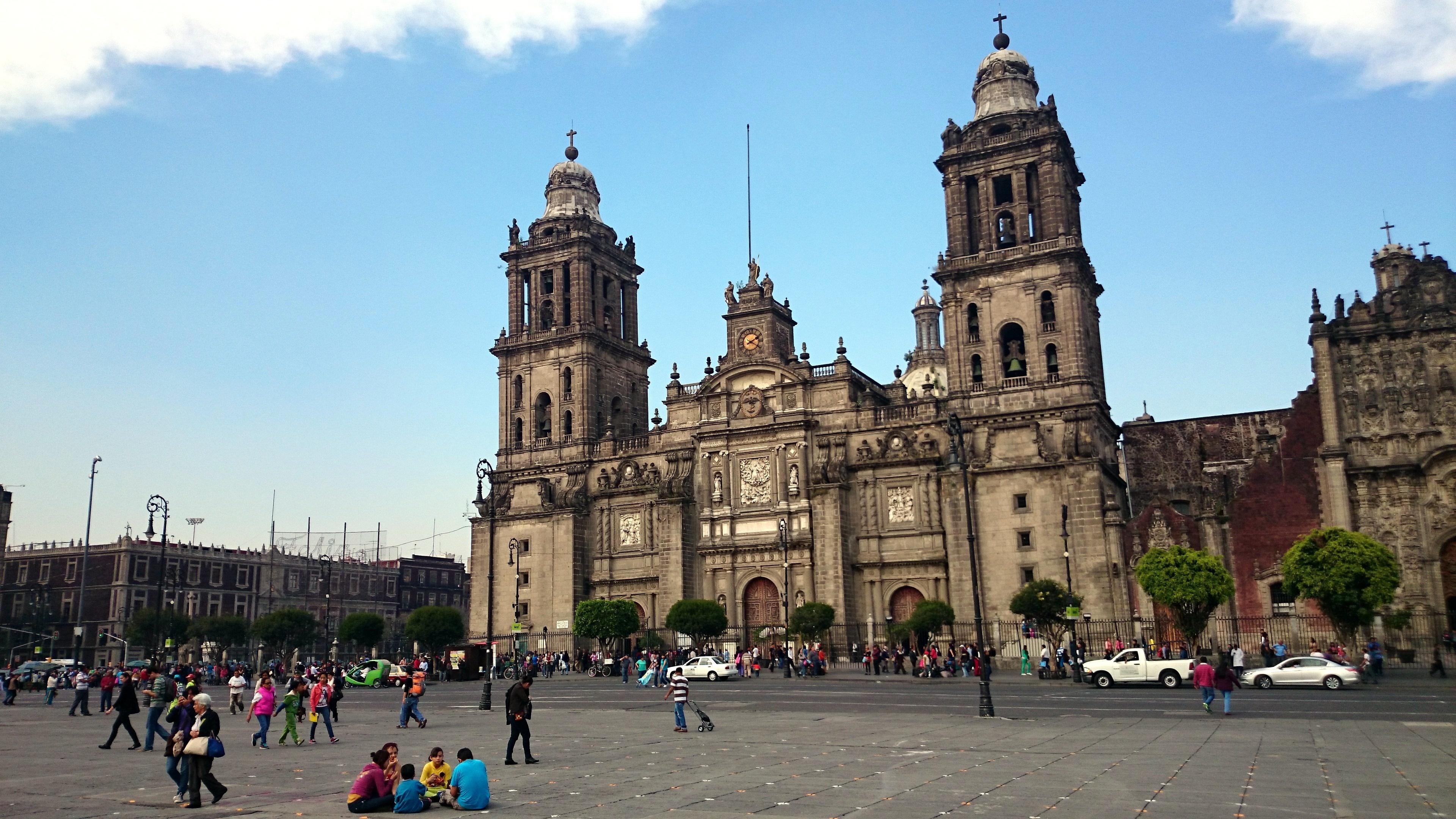 Zocalo (Constitution Square), Metropolitan Cathedral, Constitution Plaza, Mexico City, 3840x2160 4K Desktop