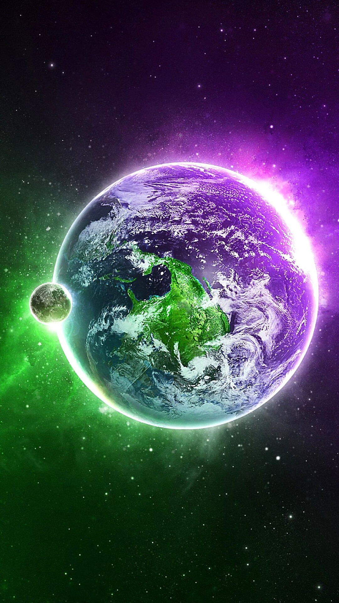 Go Green: Earth views from space, Preserving the planet, Making the earth a healthy and safe place to live in. 1080x1920 Full HD Background.