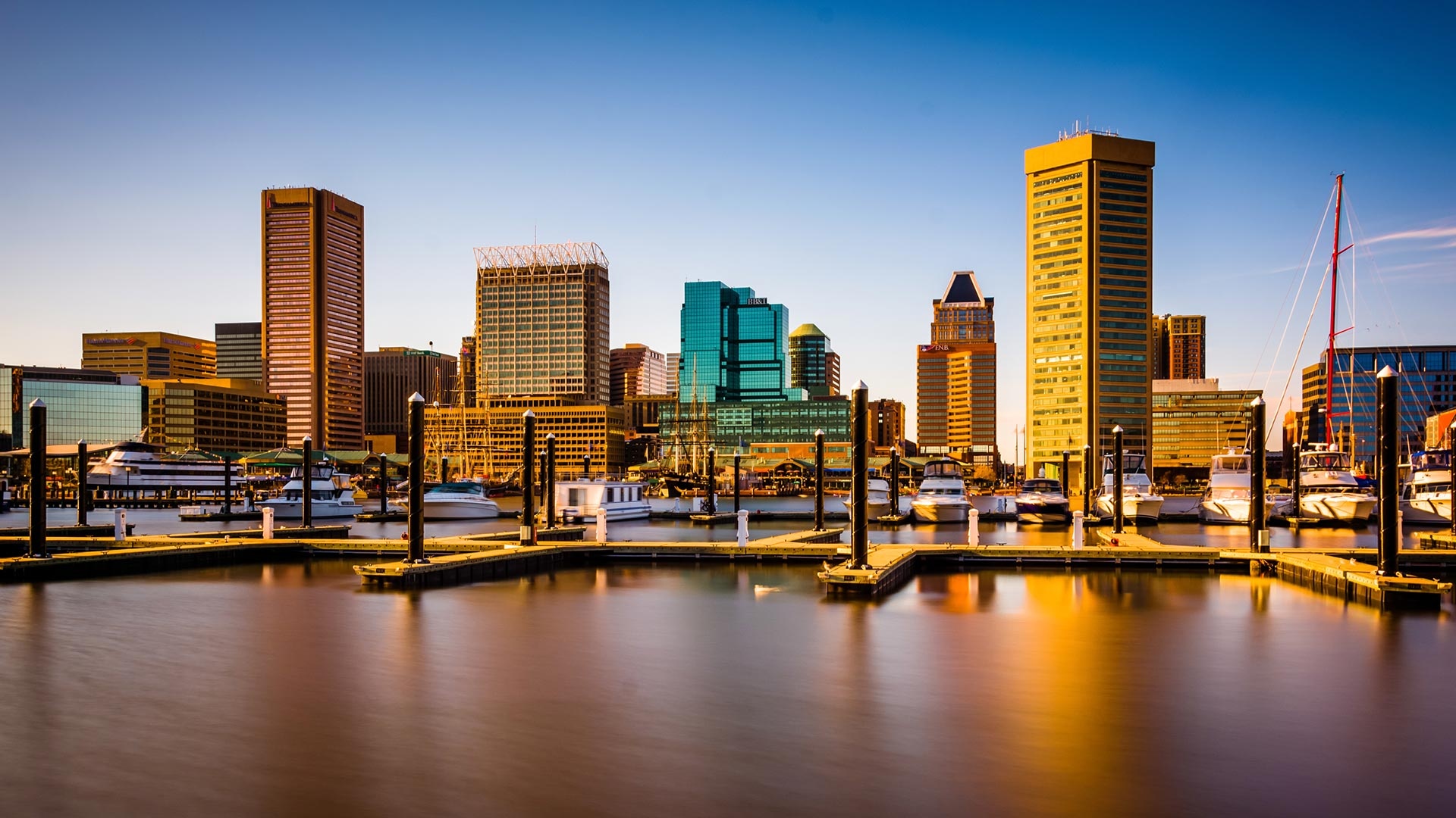 Baltimore Skyline, Iconic city view, Urban scenery, Maryland, 1920x1080 Full HD Desktop