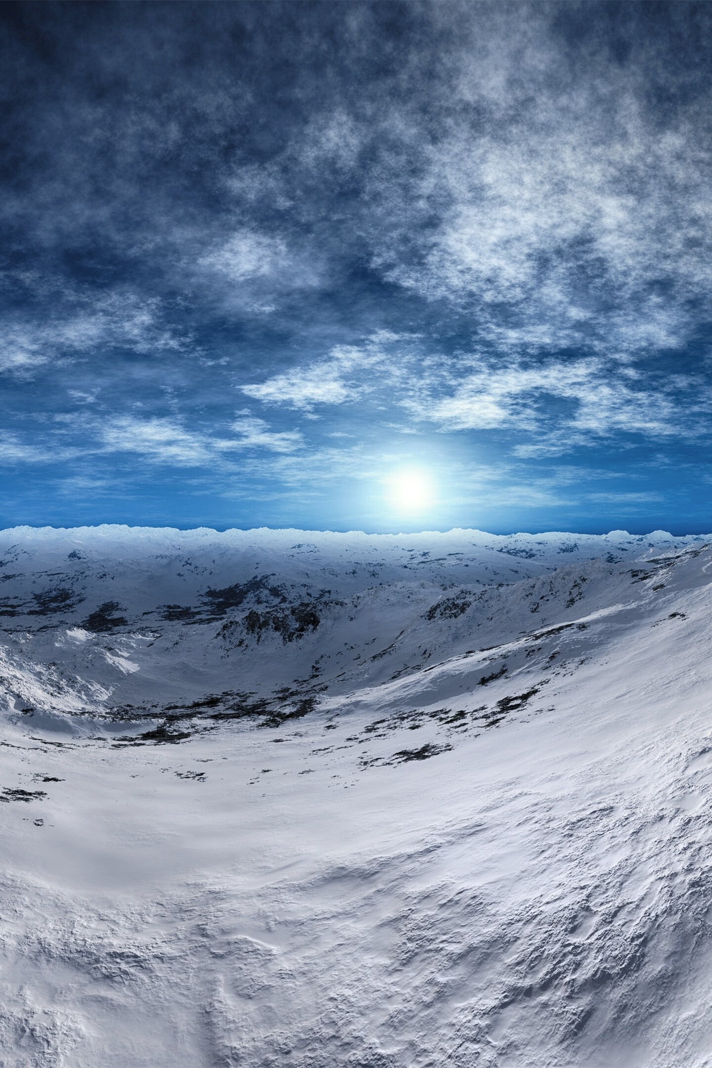 Glacier: Tundra, Arctic, Mountains, Winter, Sunny day, Natural landscape, Snow. 1440x2160 HD Wallpaper.