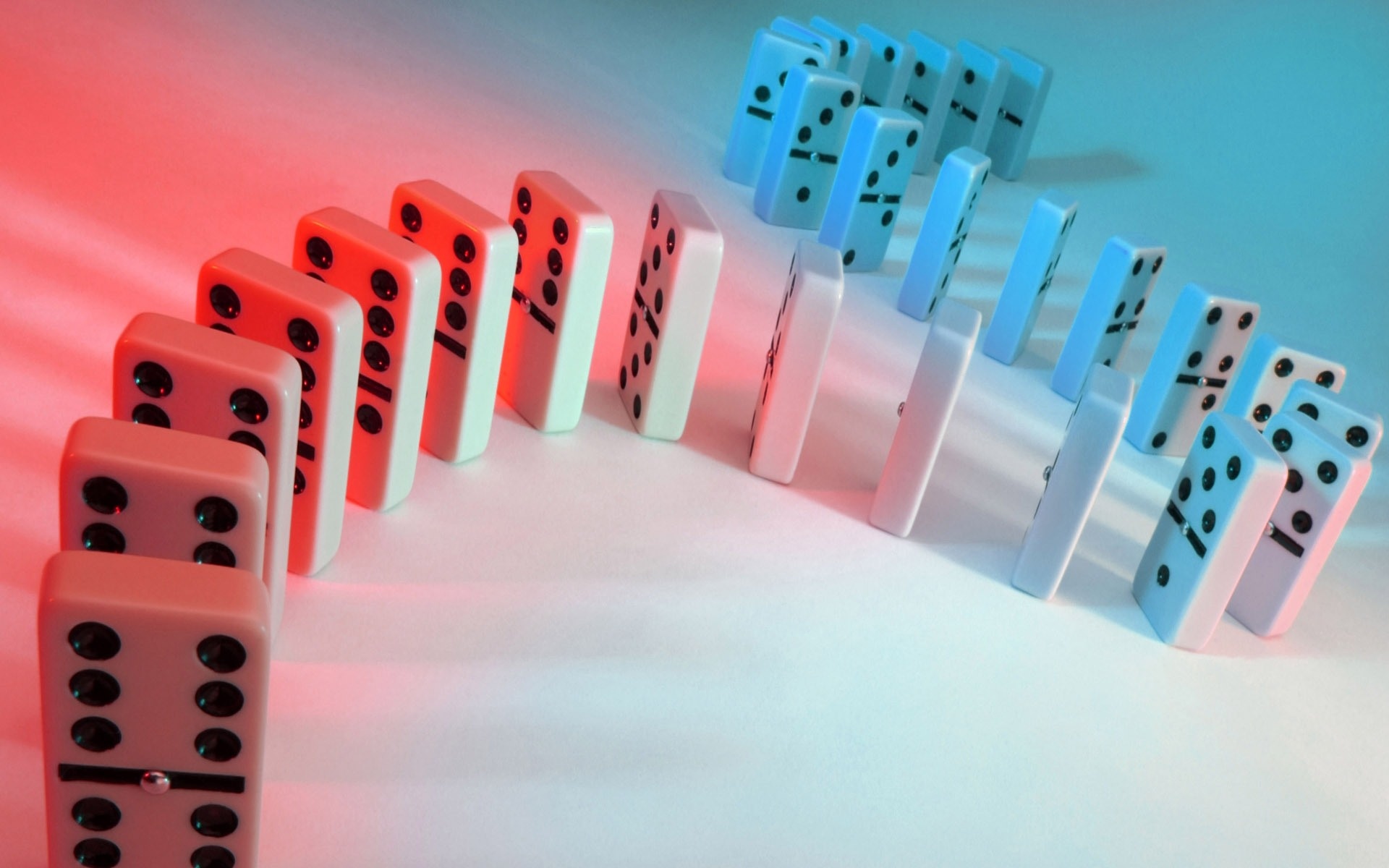 Dominoes: A row of bones, A perfect opportunity to start the chain reaction, Toppling. 1920x1200 HD Background.