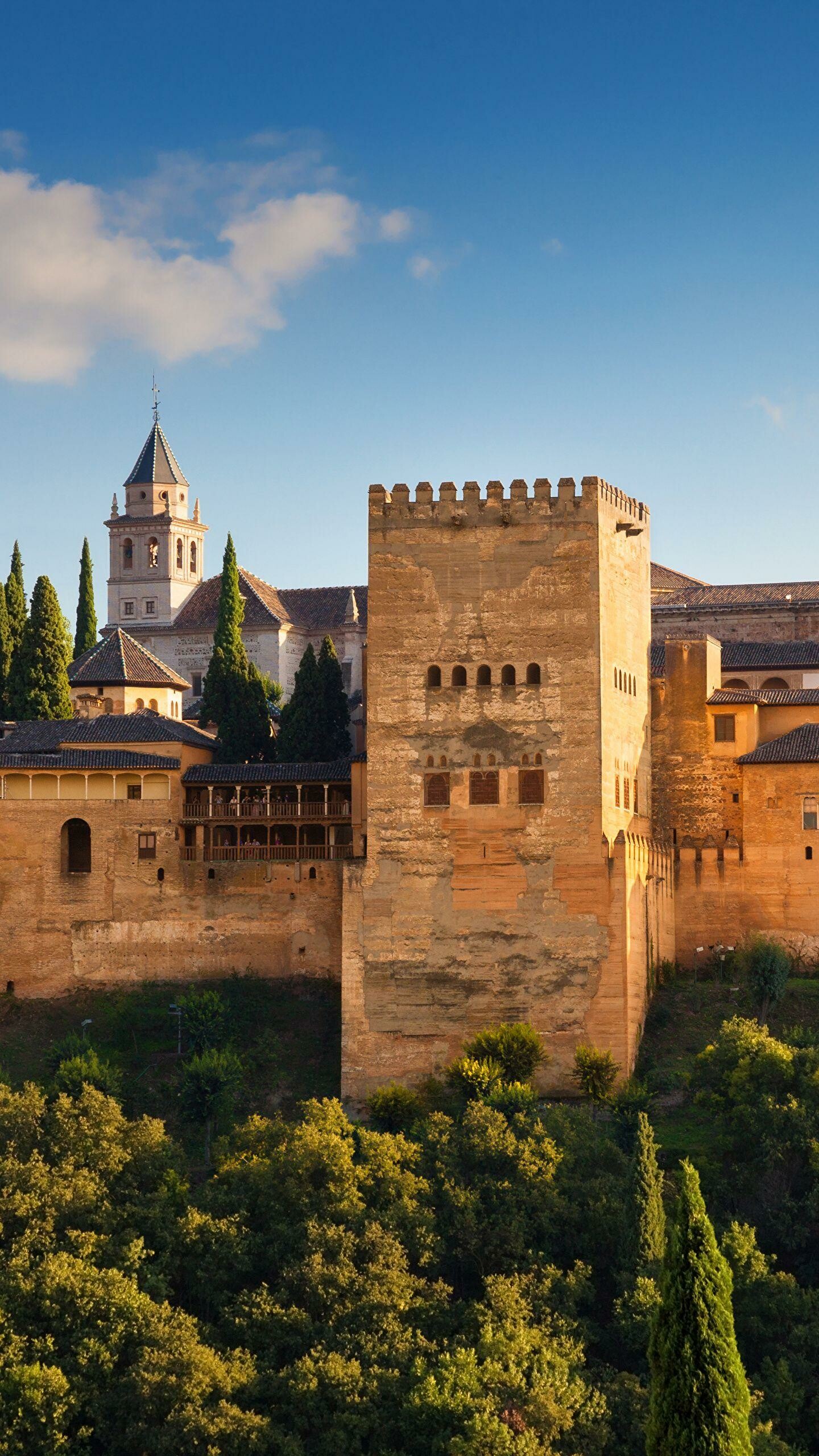 Spain: Granada, The country has the world's fourth-largest number of World Heritage Sites (49). 1440x2560 HD Background.
