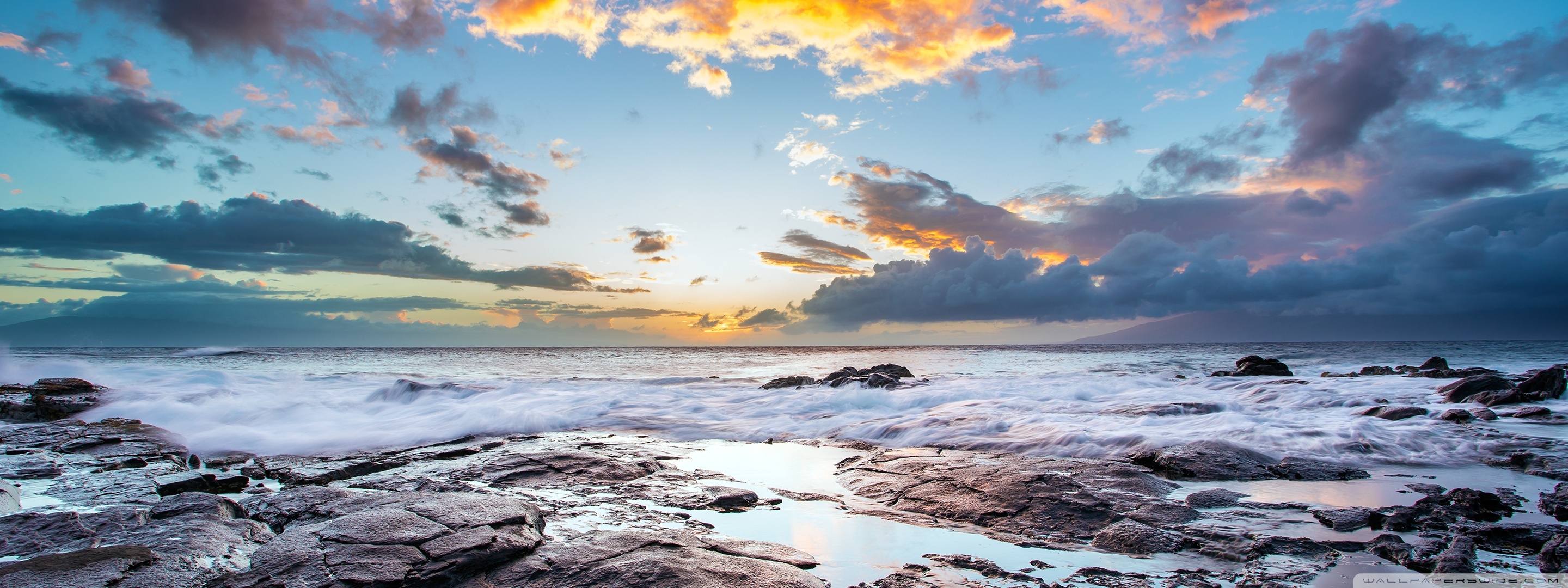Sunset paradise, Hawaiian beauty, Dual screen wallpapers, Majestic landscapes, 2880x1080 Dual Screen Desktop