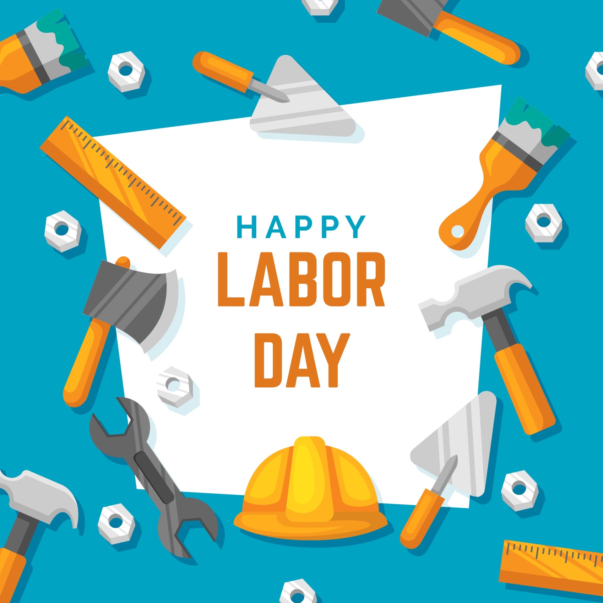 Labor Day Holiday, Labor day background, Flat design style, Vector art, 1920x1920 HD Phone