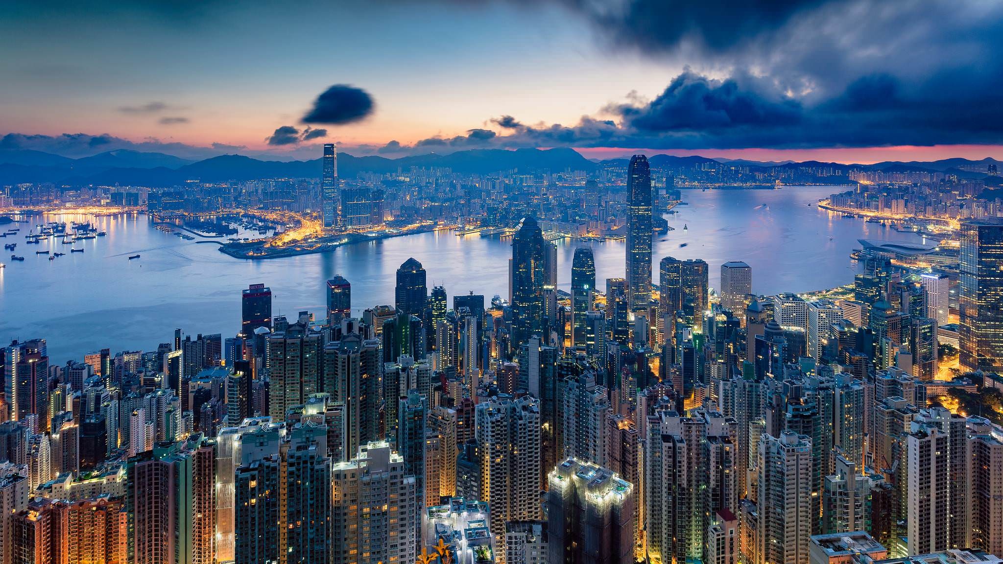 Good Morning Hong Kong, Rising sun beauty, City awakening, Vibrant charm, 2050x1160 HD Desktop