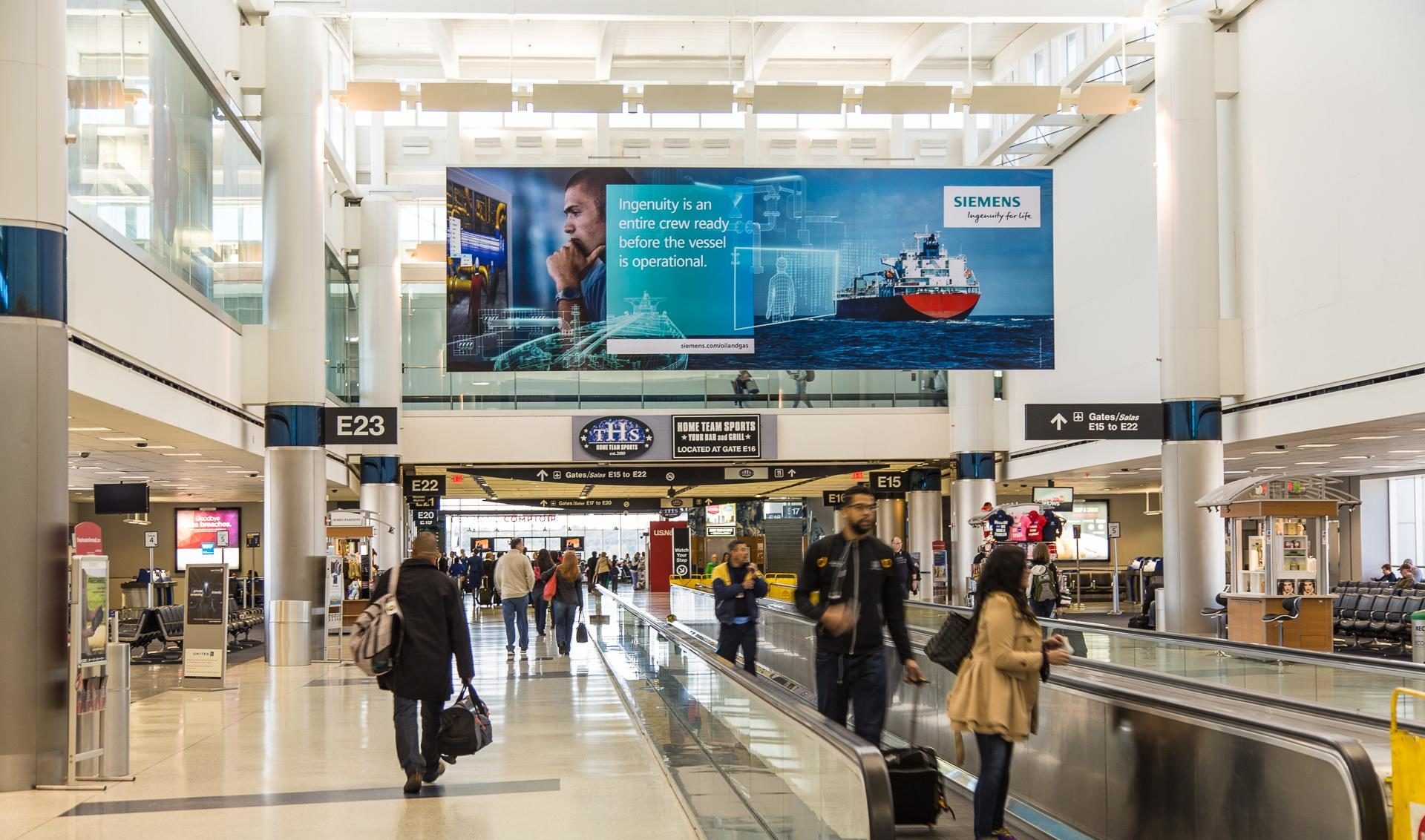George Bush Intercontinental Airport, Advertising intersection, Promote Houston, Travel hub, 1920x1140 HD Desktop