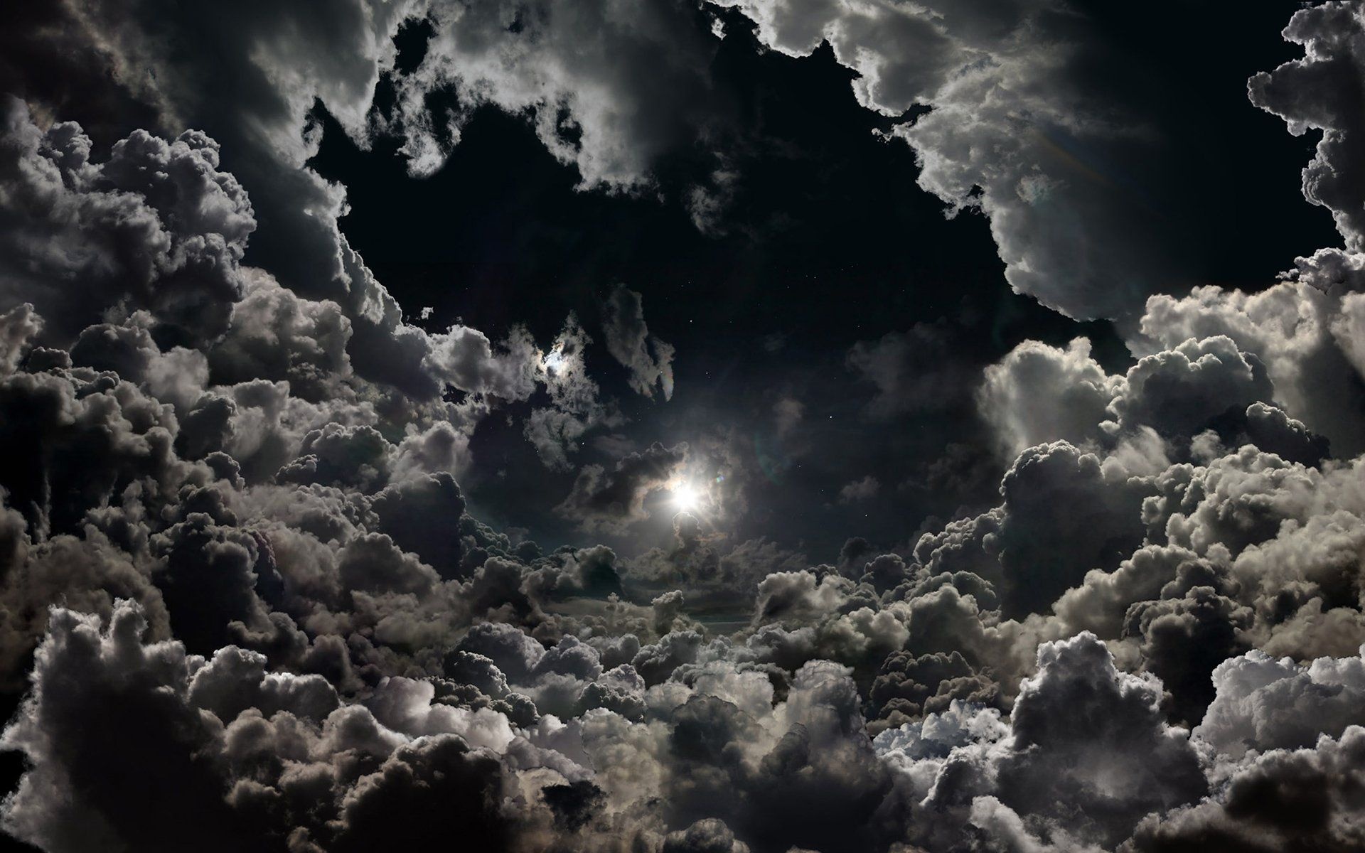 Gray Cloudy Sky: Night, Celestial object, Darkening skies, Atmospheric phenomena. 1920x1200 HD Background.