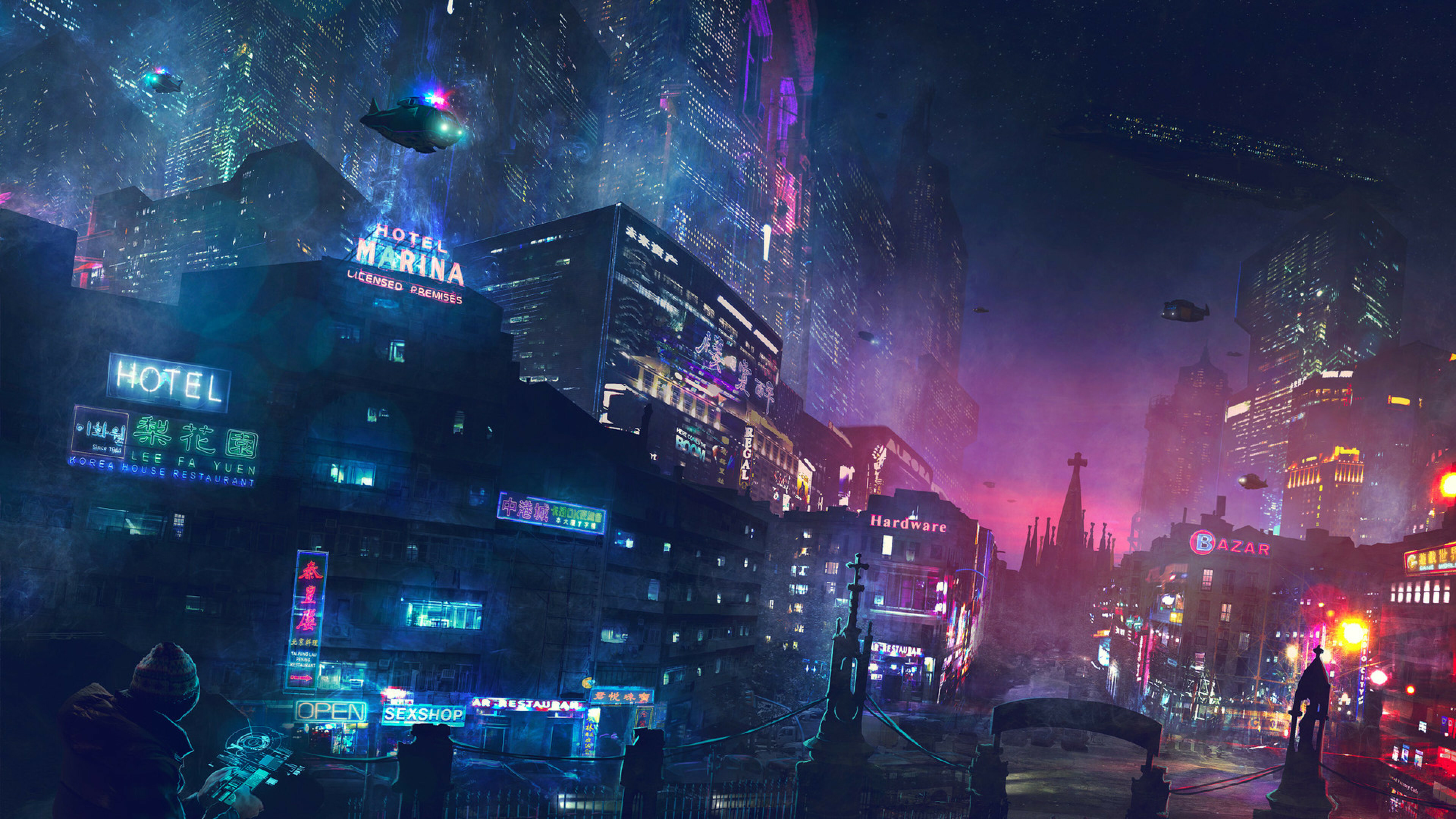 Cyberpunk 2077: Founded by Richard Night, it was originally known as Coronado City before its renaming in 1998, The Free City of Night City. 3840x2160 4K Background.