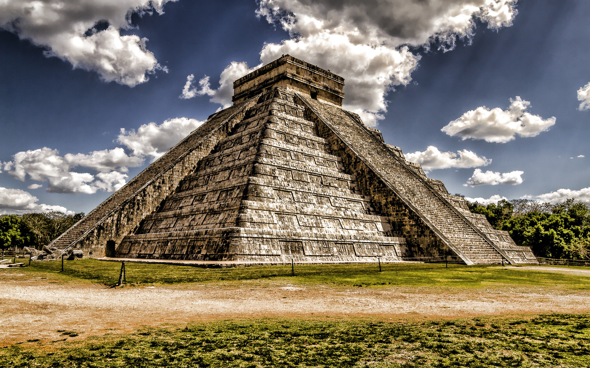Chichen Itza, Mexican pyramid, Maya civilization, North America, 1920x1200 HD Desktop