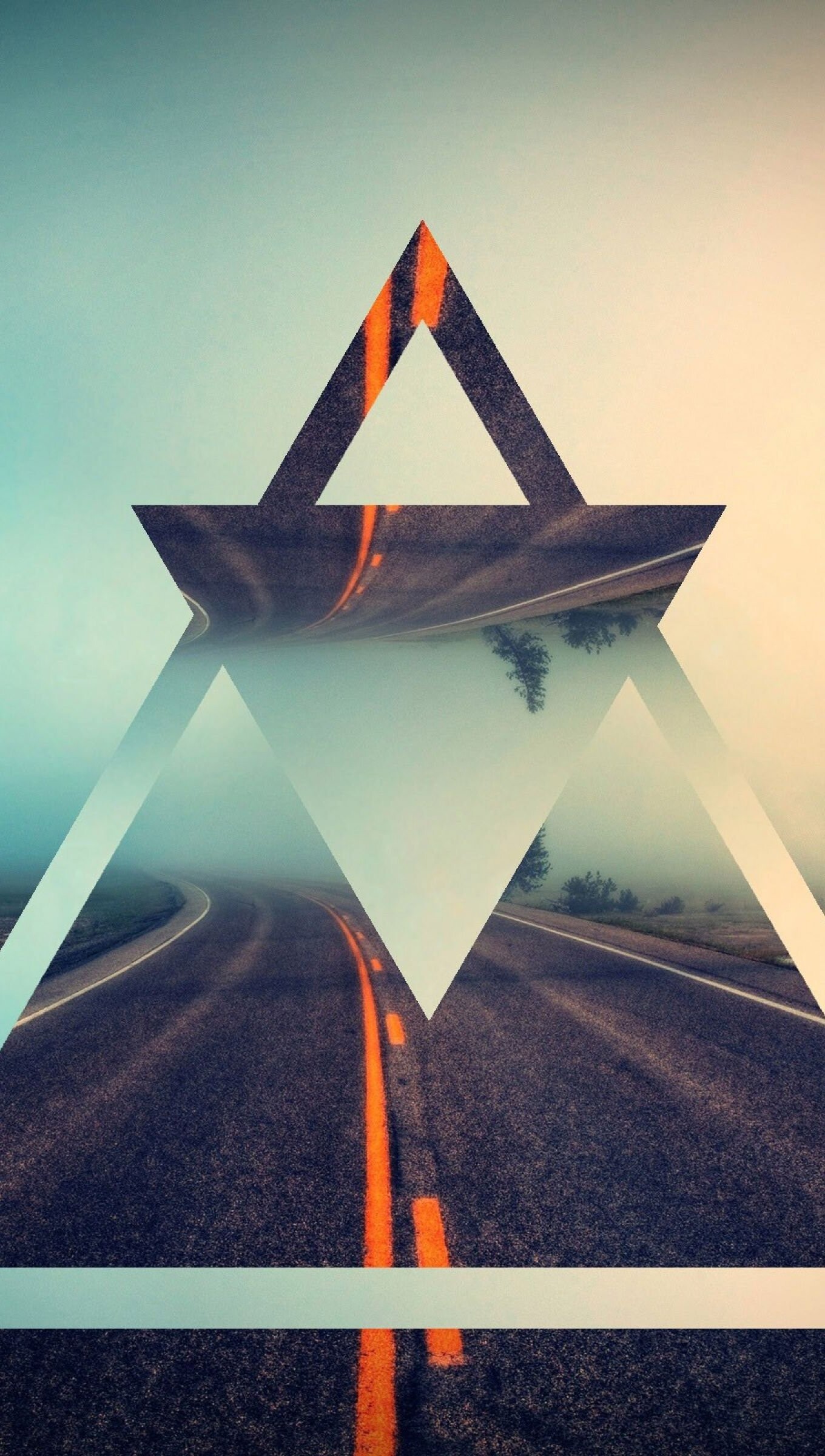Triangle: Road polygons, Symmetry, Reflection, Vertex, Apex. 1360x2400 HD Background.