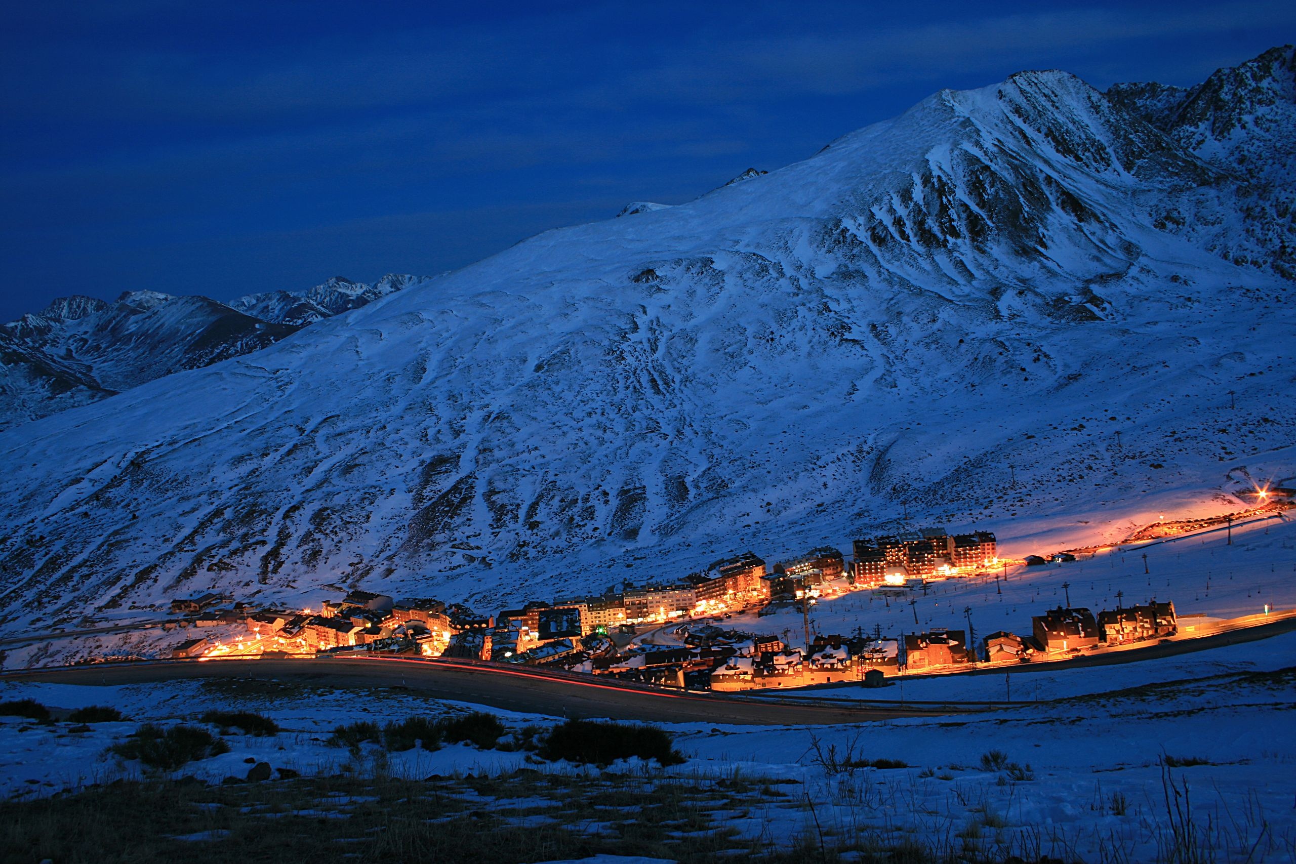 Nightlights in Encamp, Andorra scenery, HD wallpaper, Desktop background, 2560x1710 HD Desktop