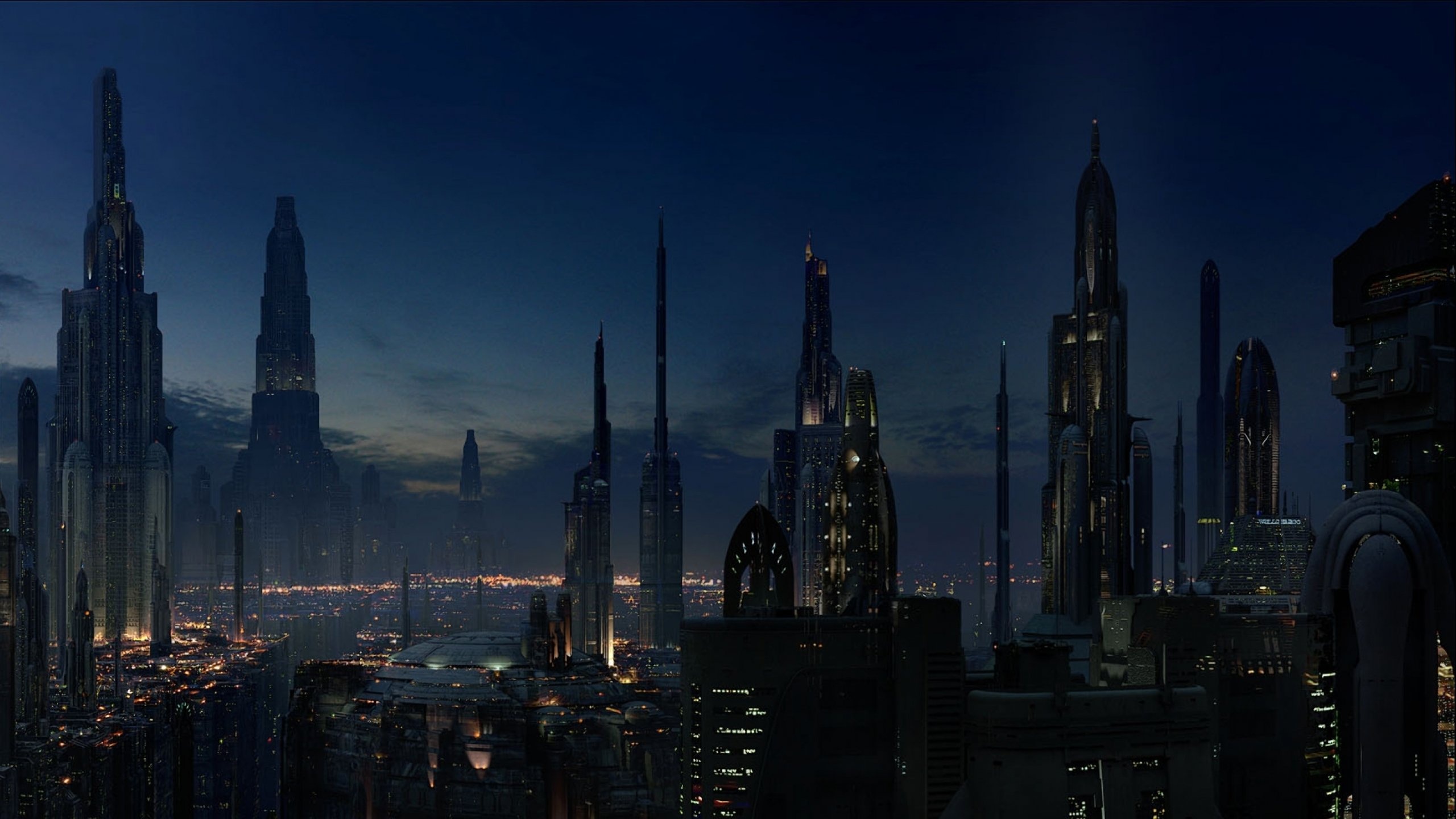 Futuristic City Skyline, Sci-fi art, Urban scenery, Futuristic architecture, 2560x1440 HD Desktop