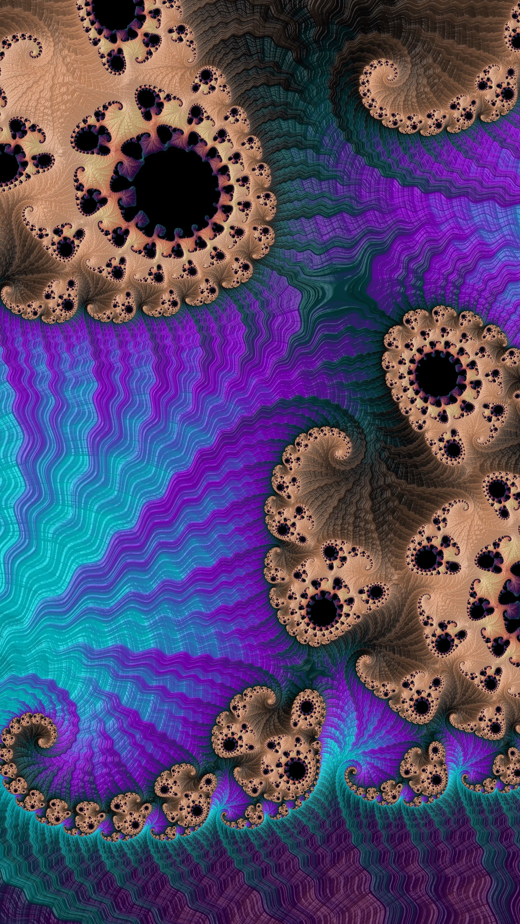 Chevron fractal art, Colorful patterns, 2160x3840 4K Handy