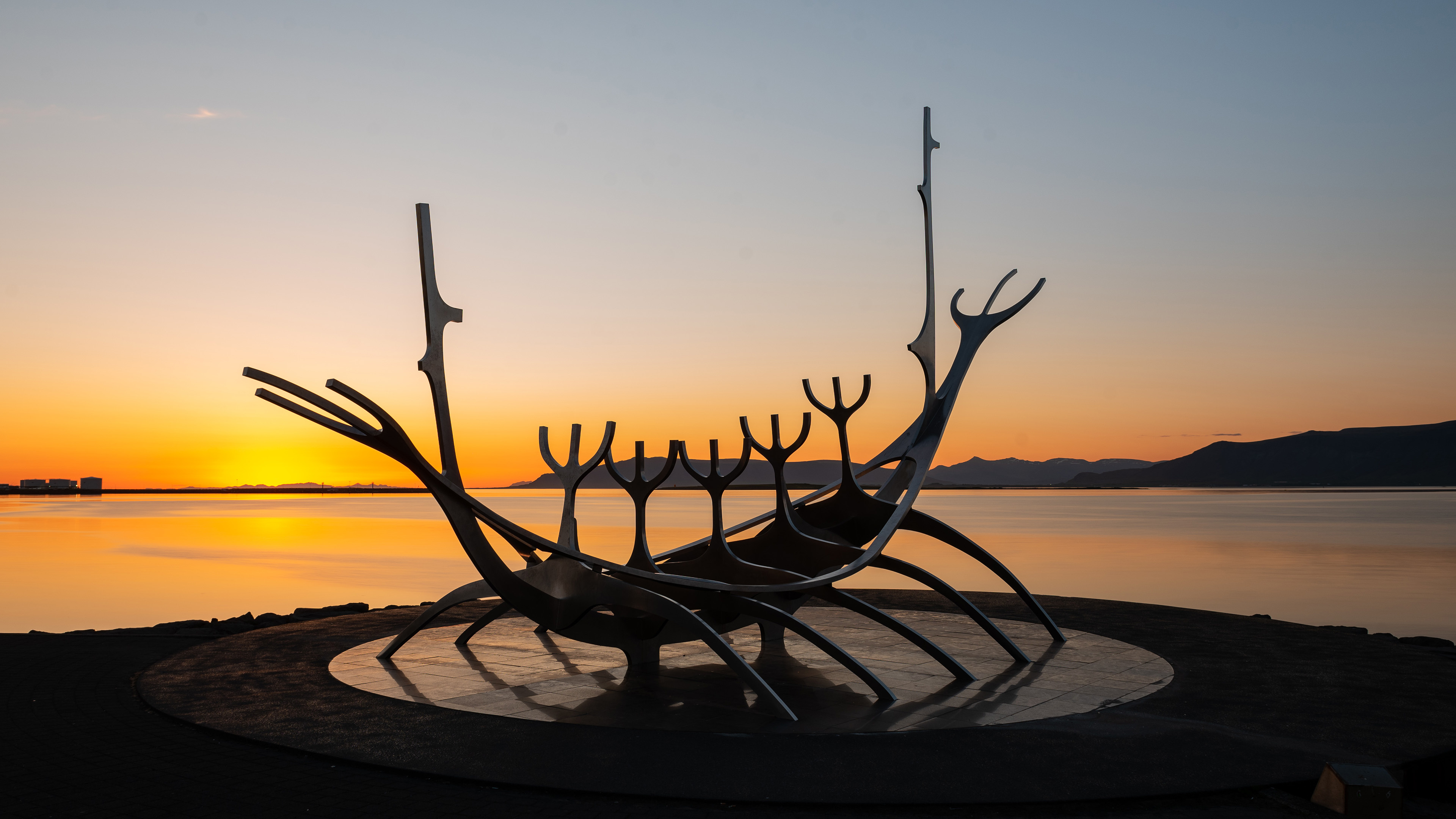 Reykjavik, Sun Voyager sculpture, Iceland's capital, Reykjavik, 3840x2160 4K Desktop