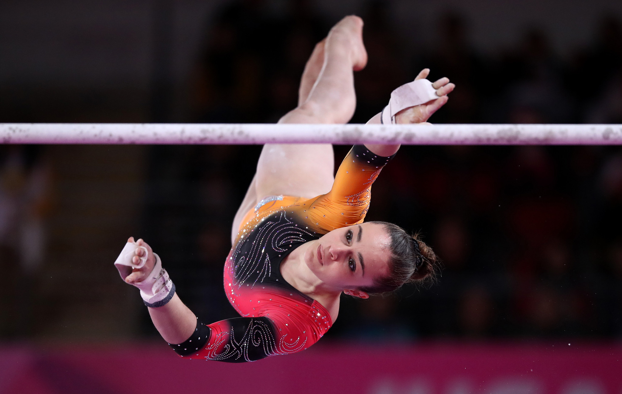 Uneven Bars: Gymnast Martina Dominici, Argentina, 2018 South American Games all-around champion. 2050x1300 HD Background.
