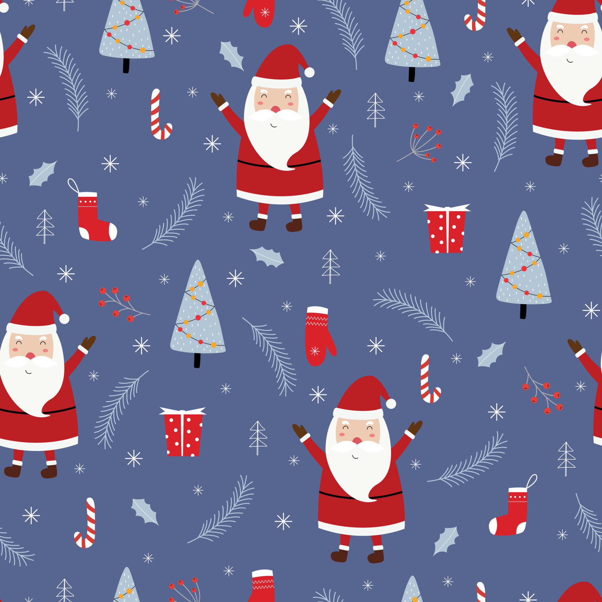 Santa Claus: Christmas tree, A mythical figure who brings gifts to the children in Christmas Eve. 1920x1920 HD Background.