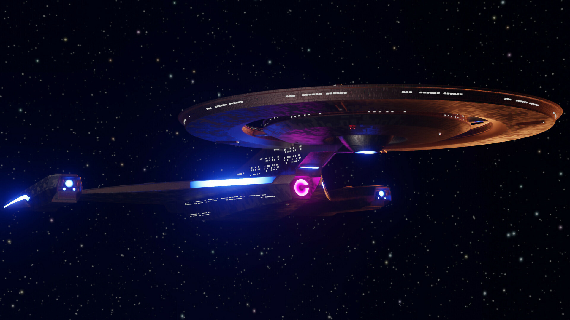 Star Trek: The space-borne peacekeeping, exploratory, and humanitarian armada of the United Federation of Planets. 1920x1080 Full HD Wallpaper.