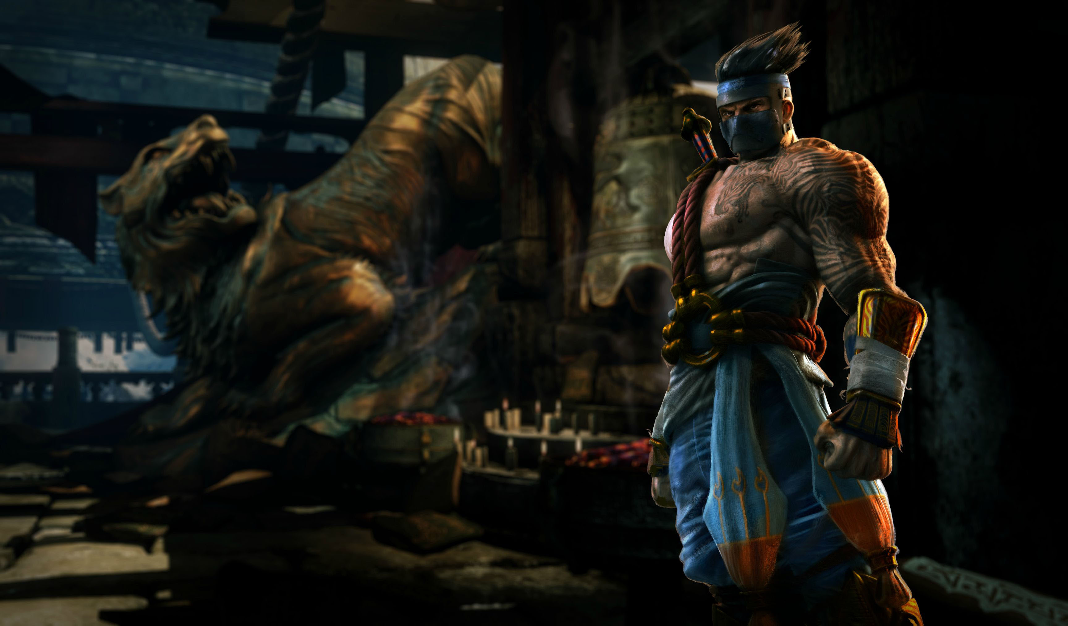 Jago, Killer Instinct character, Dynamic stance, Legendary warrior, 3460x2030 HD Desktop