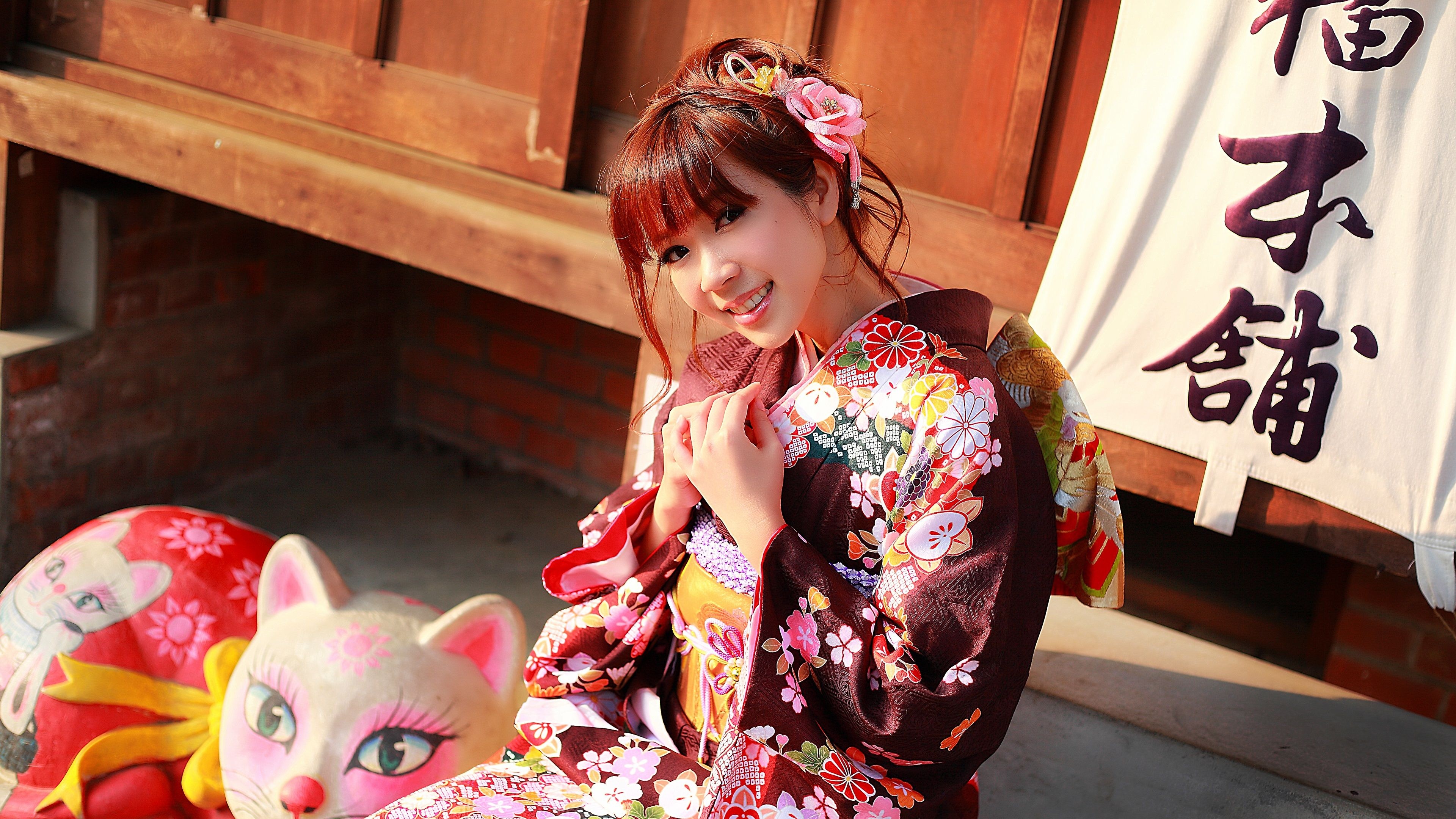 Japanese kimono, Top free, Backgrounds, 3840x2160 4K Desktop