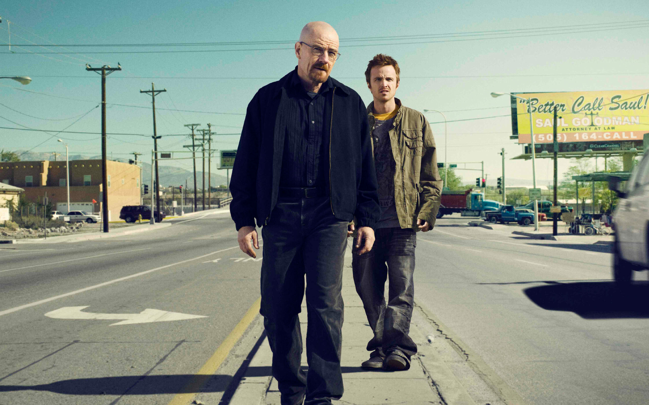 Breaking Bad: Walt, Jesse, Criminal mastermind with an empire built on the best crystal meth in the US. 2560x1600 HD Background.