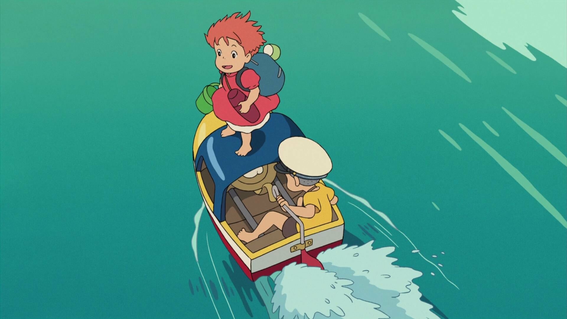 Ponyo: A 2008 animated film by the well-known Studio Ghibli, directed by Hayao Miyazaki. 1920x1080 Full HD Wallpaper.