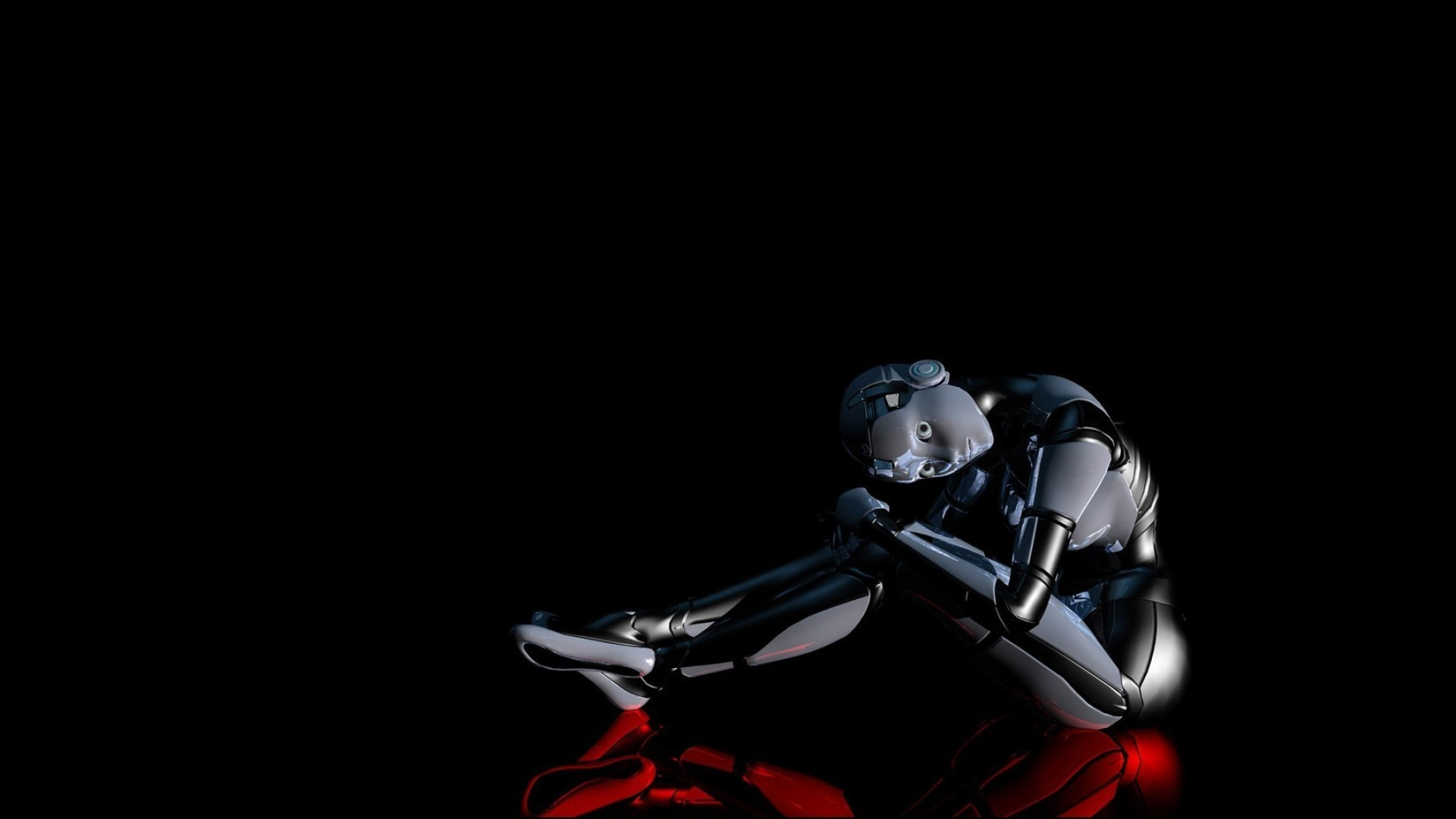 Robot: Female cyborg, Artificial intelligence, Smoothly perform the natural movements. 1920x1080 Full HD Background.