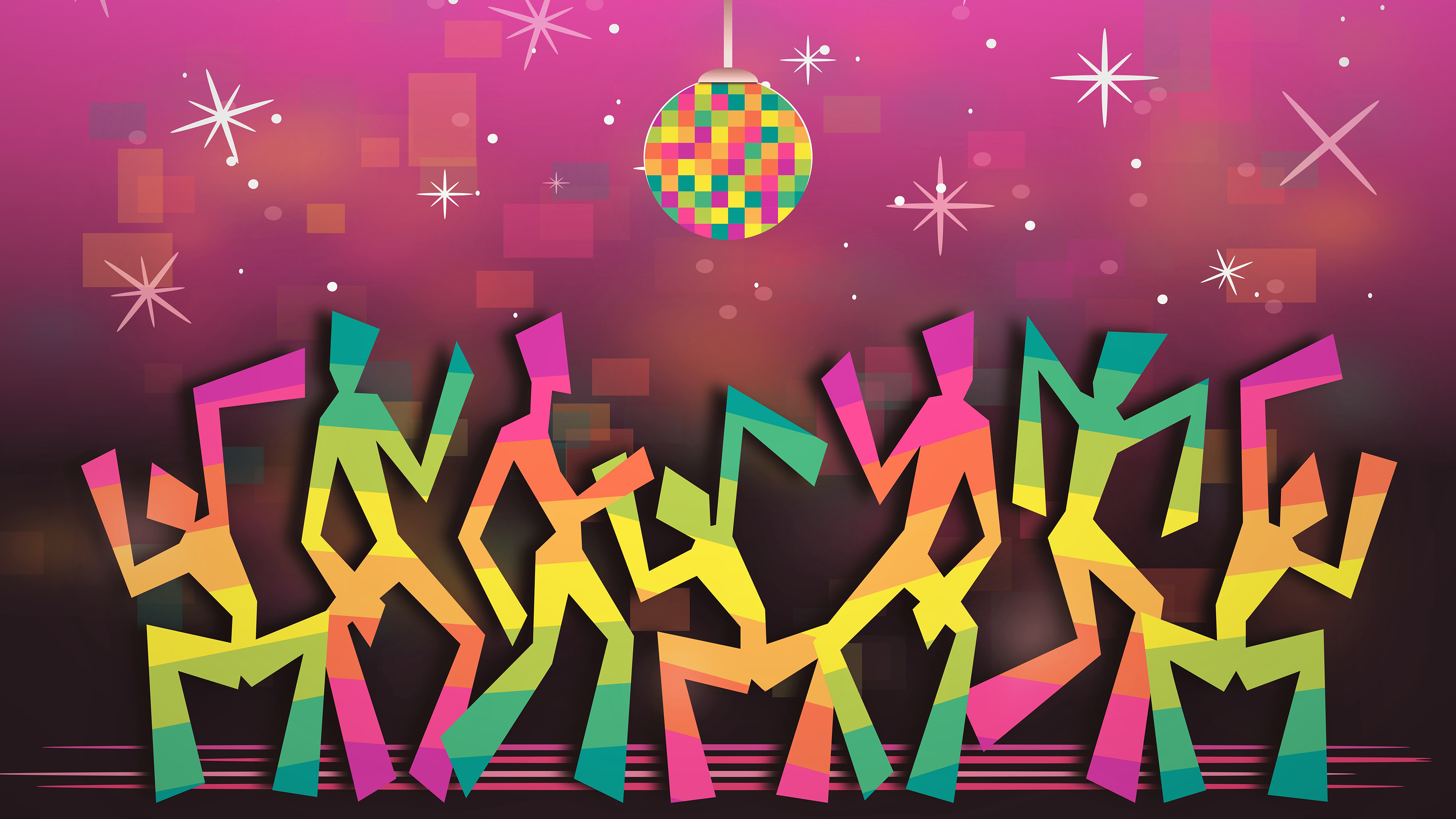 Disco: Party, Colorful, A social gathering, Dancing activity, Entertainment. 3840x2160 4K Wallpaper.