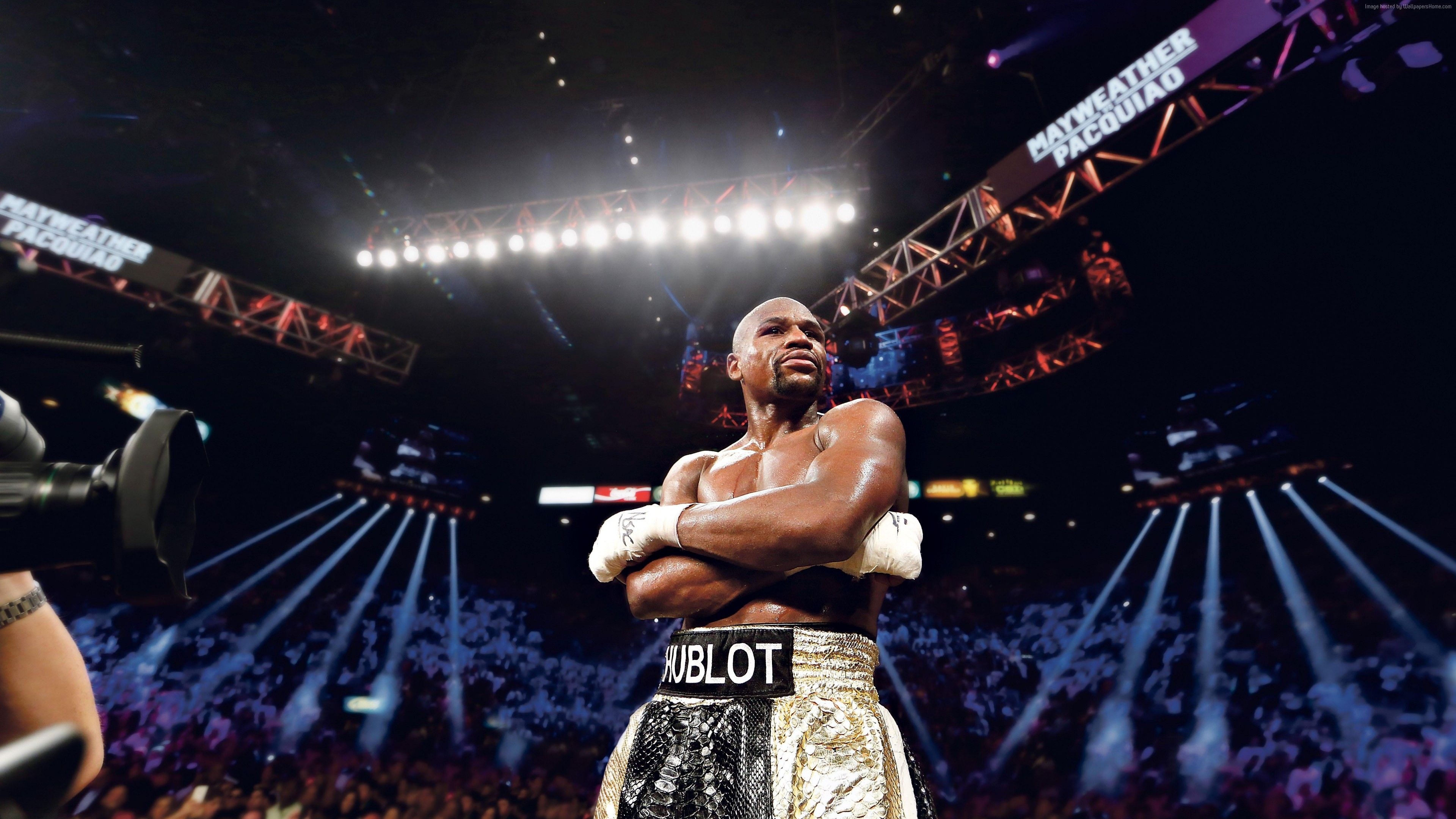 Combat Sports: Floyd Mayweather, Boxing ring, American Boxing, Fighter of the Decade, World Boxing Championships. 3840x2160 4K Wallpaper.