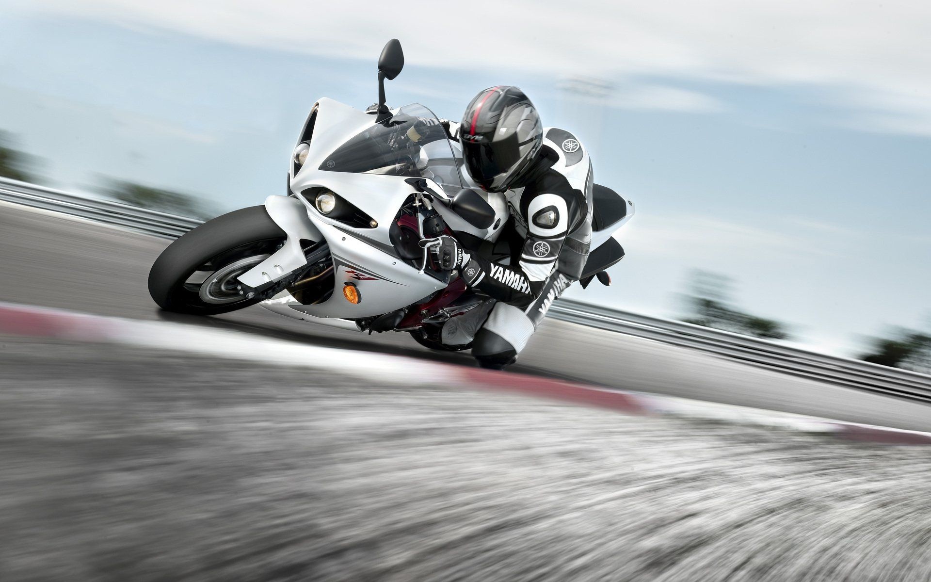 Motorcycle Racing: High-Speed Cornering, Superbike Racing, Yamaha Supersport Motorcycle. 1920x1200 HD Background.