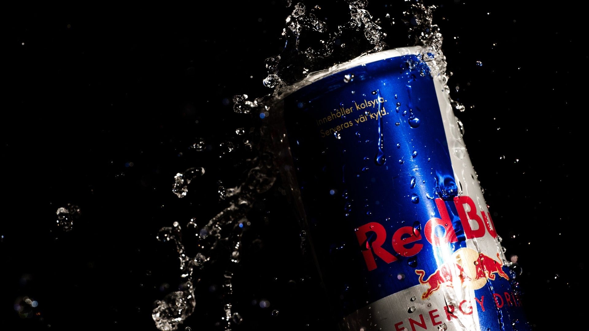 Red Bull Logo: An 80-mg caffeinated, Taurine-containing beverage. 1920x1080 Full HD Wallpaper.