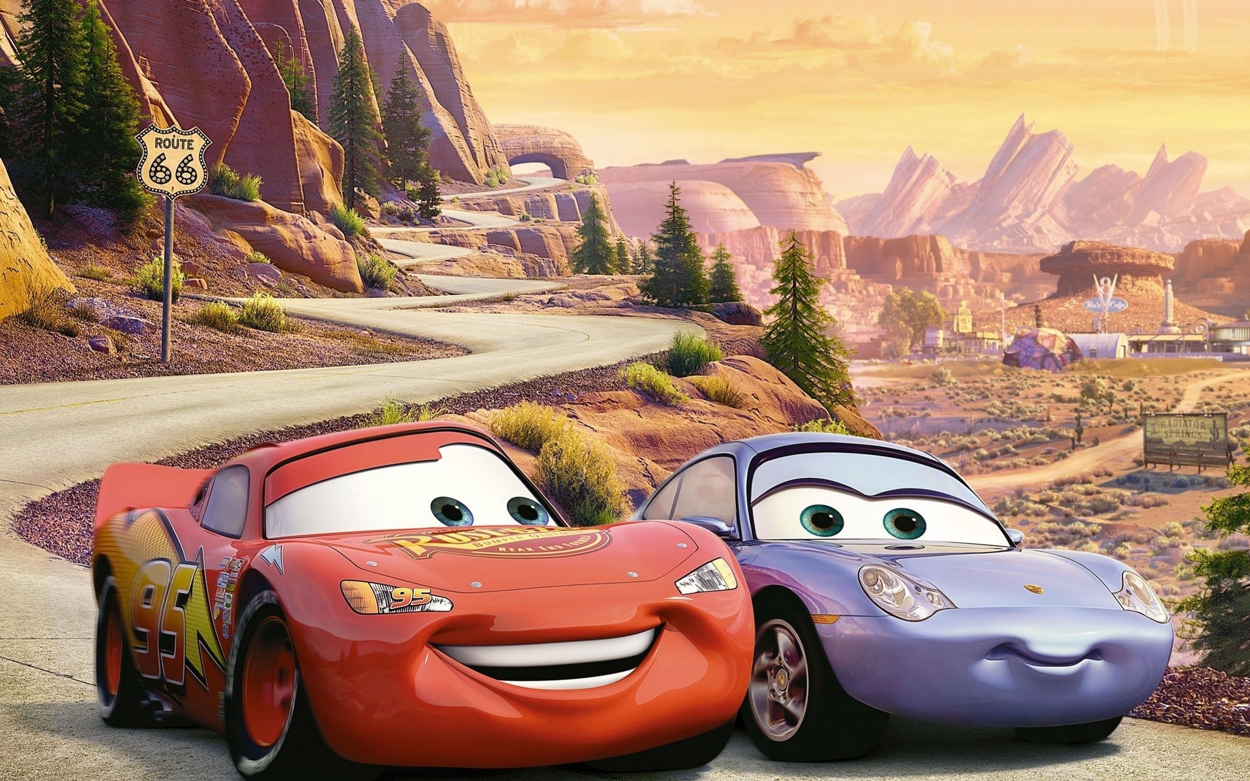 Cars (Disney): Nominated for two Academy Awards including Best Animated Feature. 2560x1600 HD Background.
