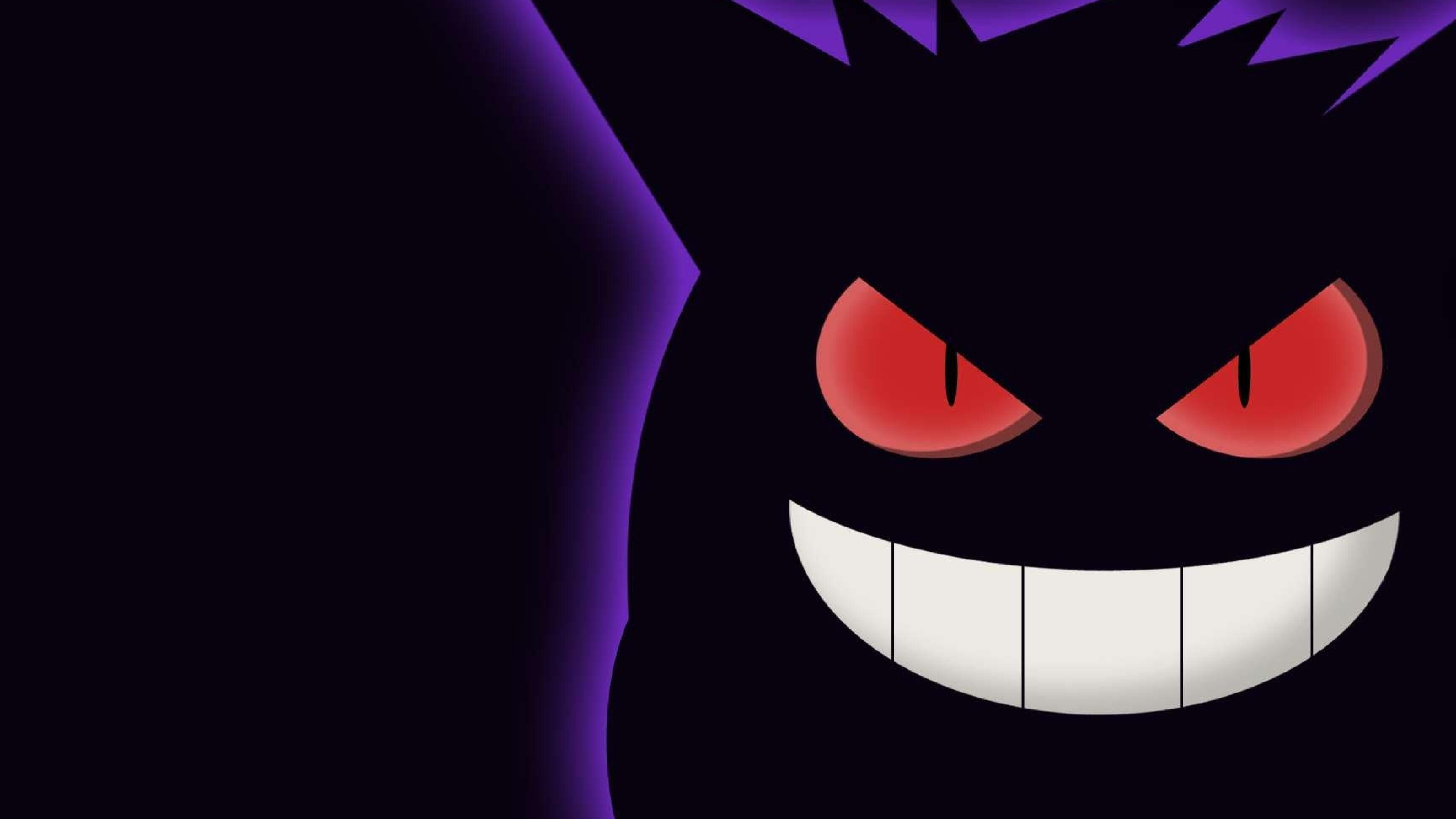 Gengar: Pokemon with the ability to hide perfectly in the shadow of any object, Body acting as a heat sink. 3840x2160 4K Background.