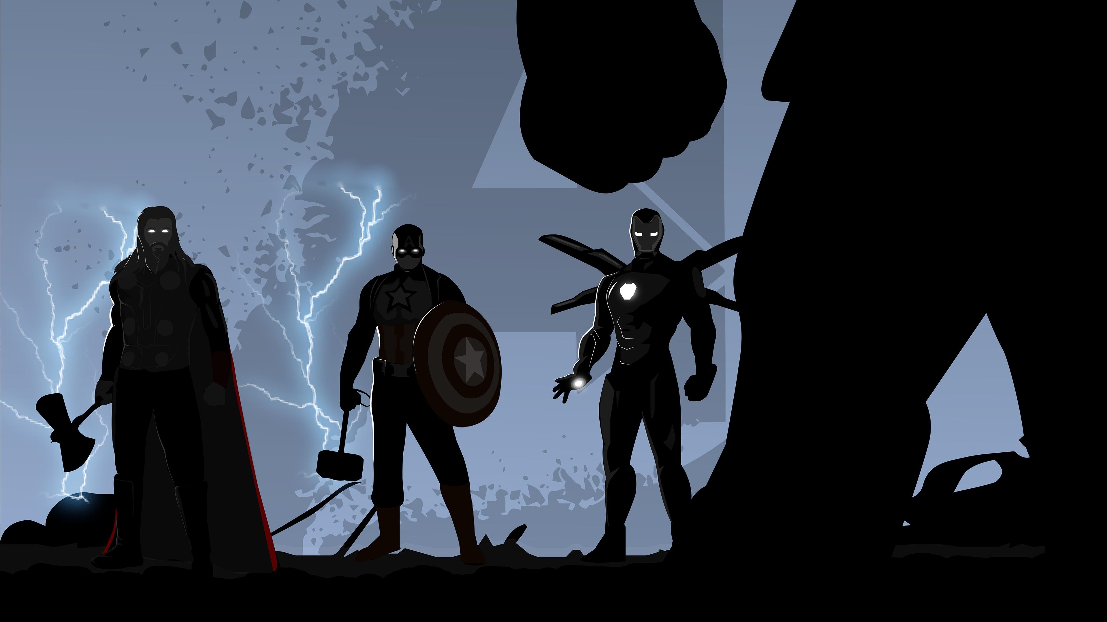 Avengers, Marvel Minimalist Wallpaper, 3840x2160 4K Desktop