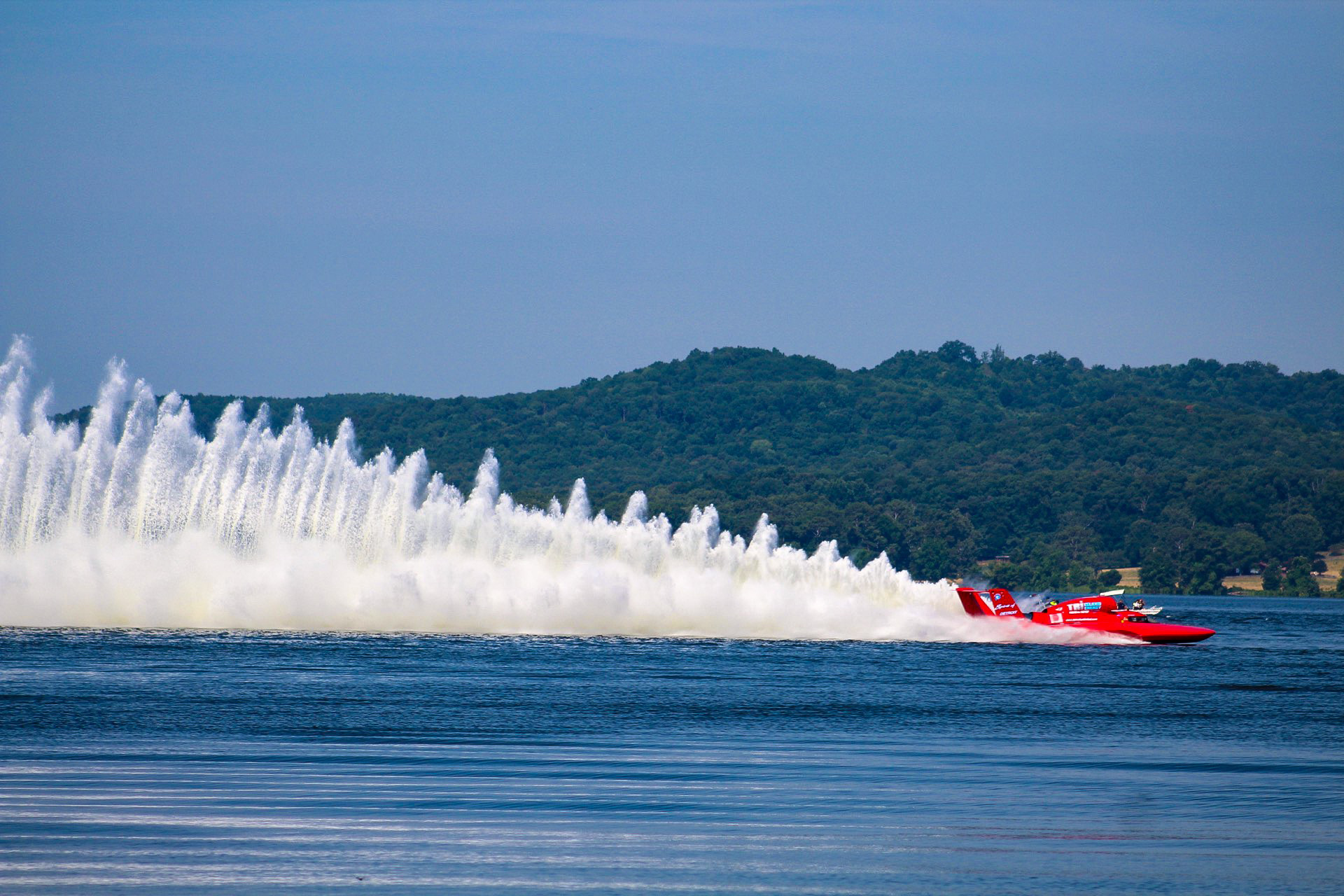 Hydroplane: Motorboat races across water, A light, high-powered vessel. 1920x1280 HD Background.