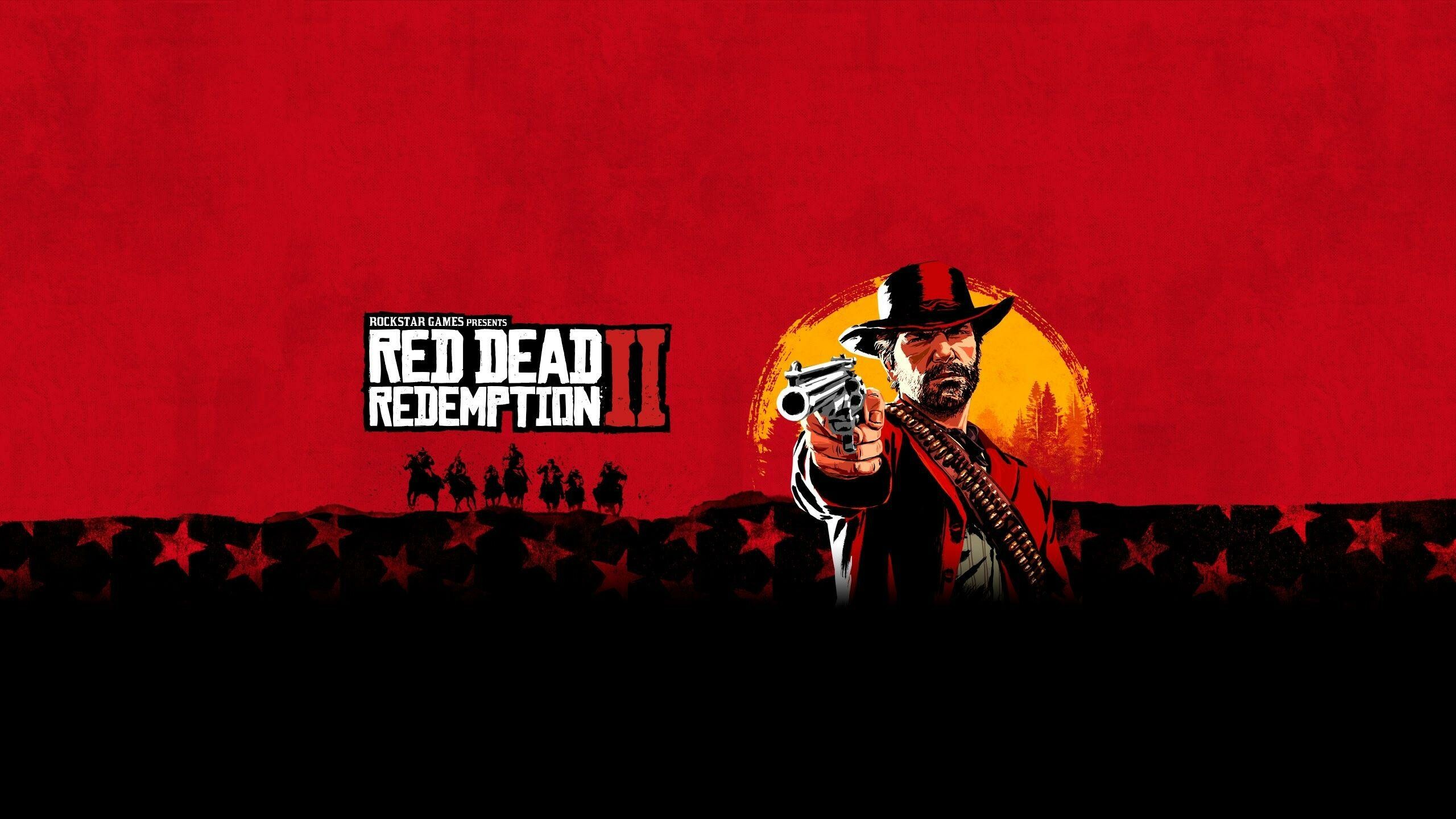 Red Dead Redemption: The player controls outlaw Arthur Morgan, Rockstar Games. 2560x1440 HD Background.