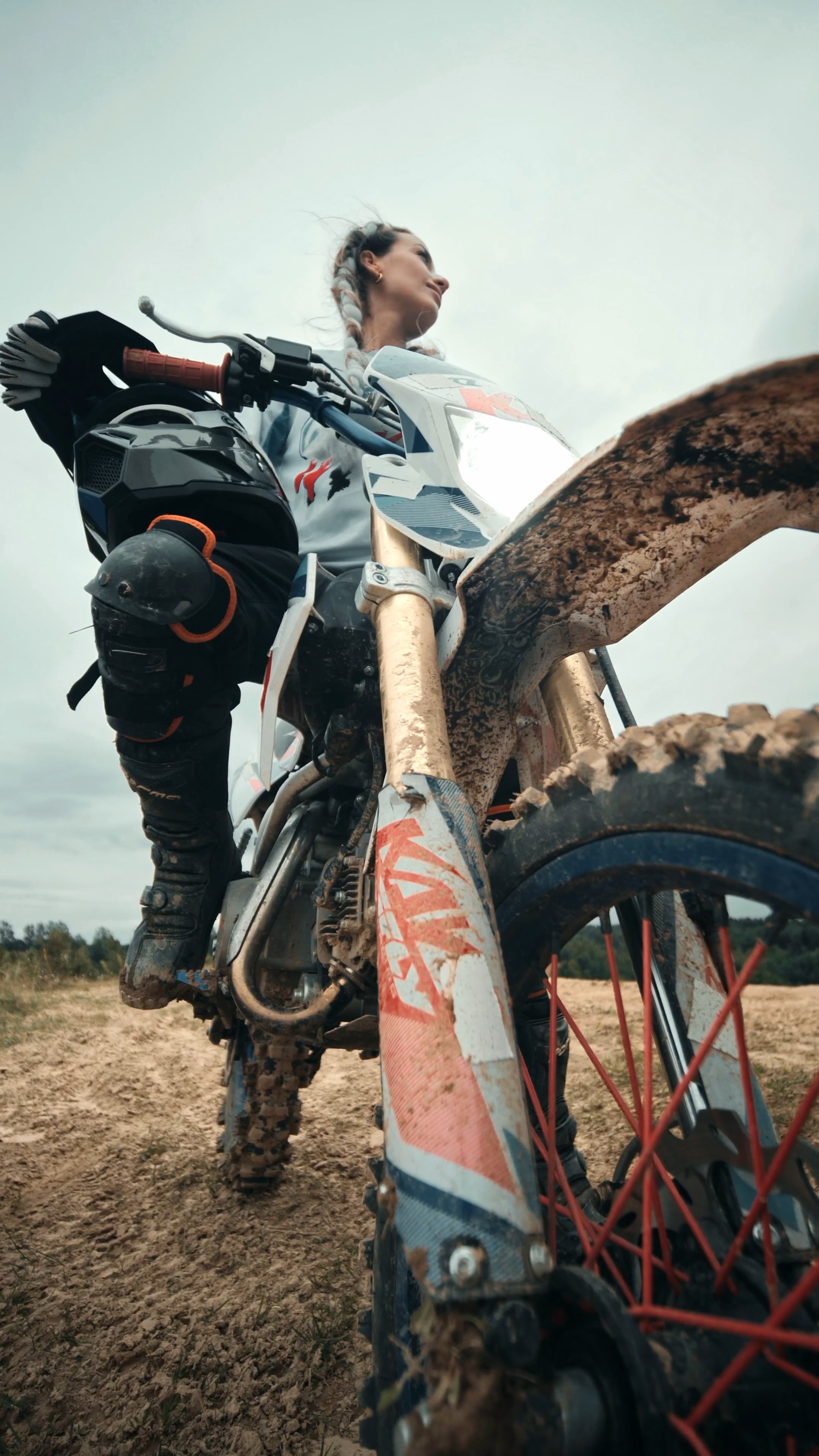 Enduro Motorbike: Women's Motocross Team, Dirt Biking, Protective Suit And Helmet, Extreme Sports. 2160x3840 4K Wallpaper.