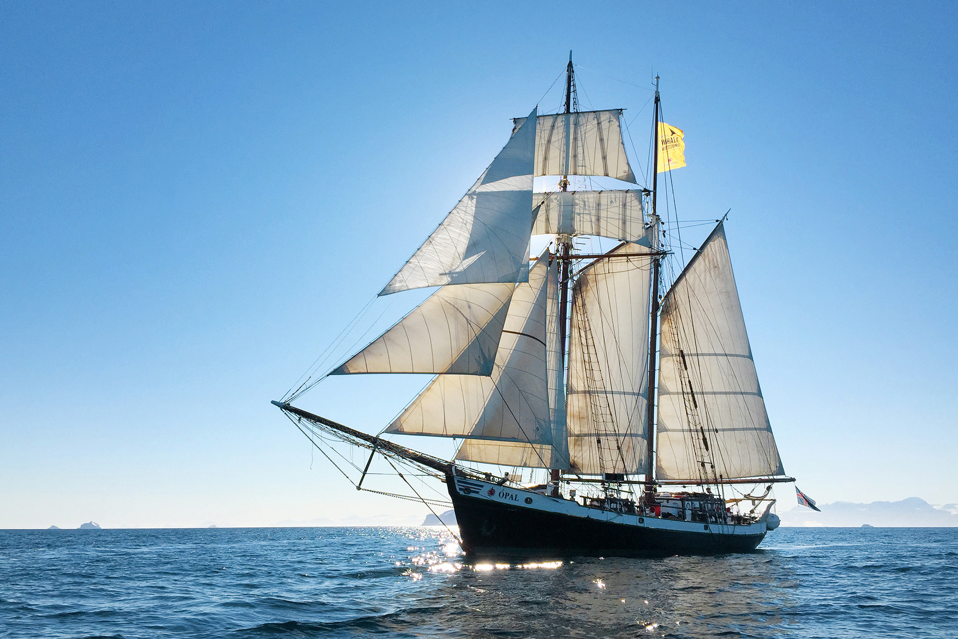 Schooner: Opal, Sails very well in a side wind and at an acute angle to the wind. 1920x1280 HD Background.