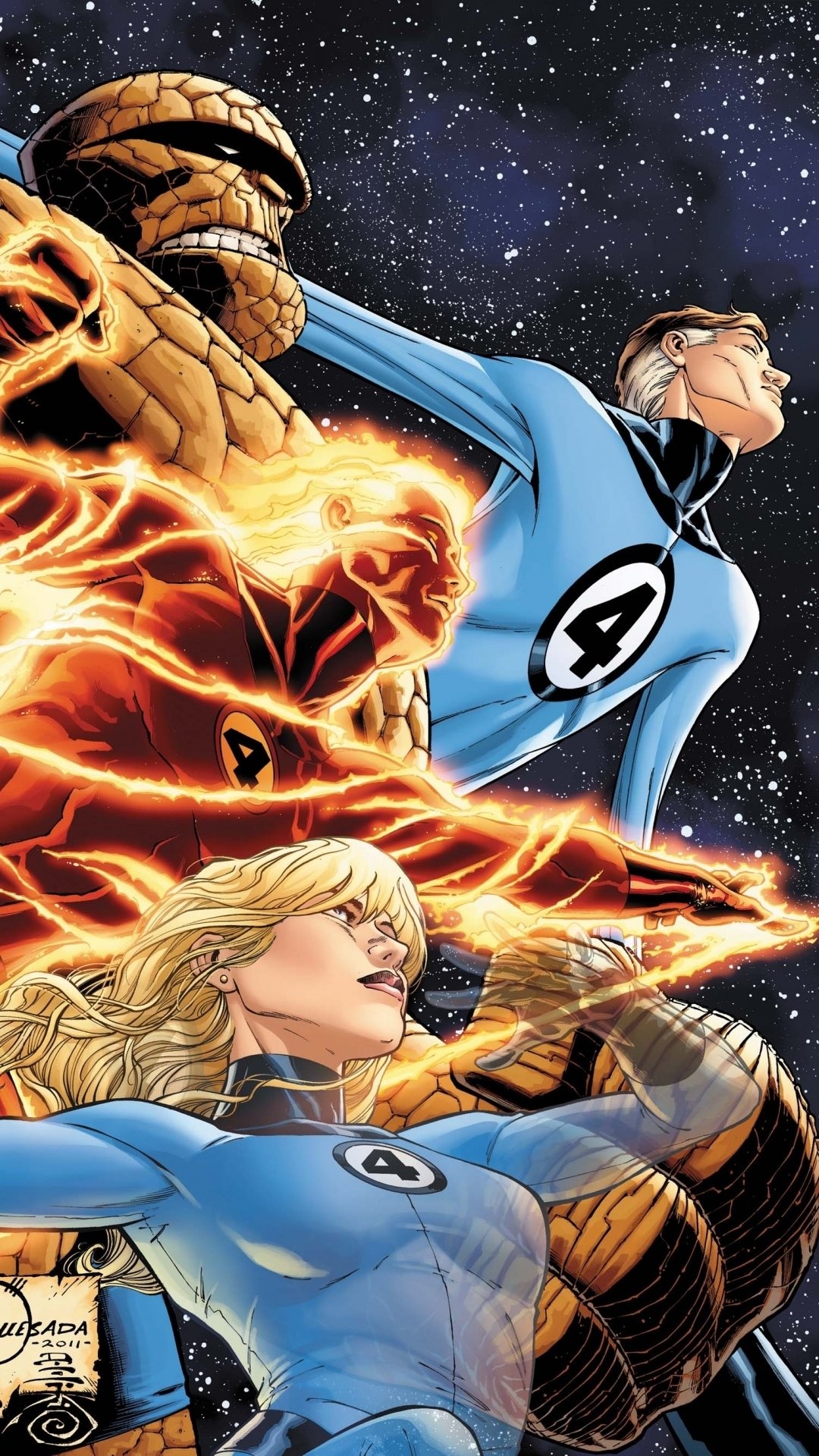 Fantastic Four comics, Silver age superheroes, Marvel team, Super strength, 1080x1920 Full HD Handy