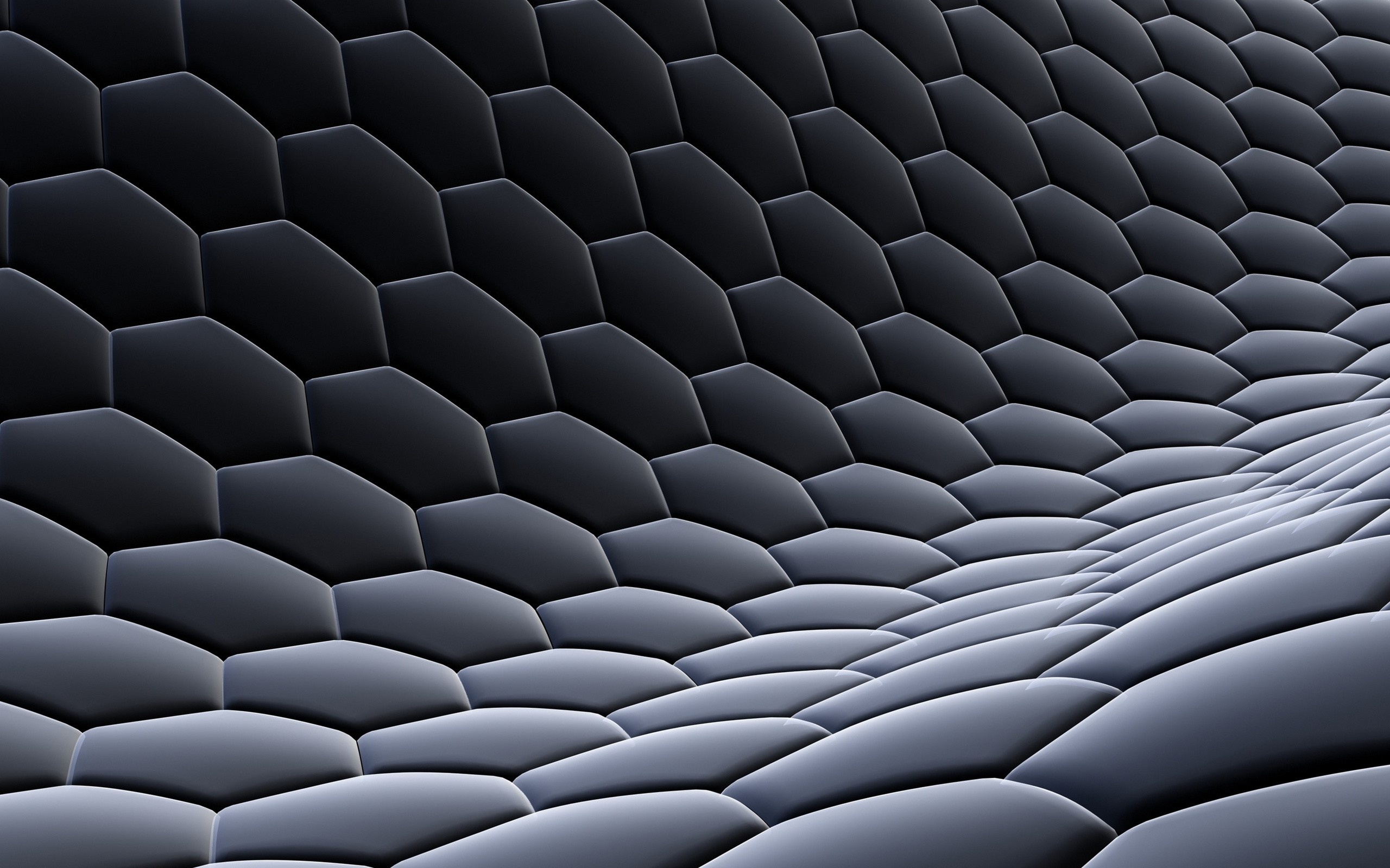 Honeycomb, Abstract design, Dark and digital art, Hexagonal pattern, 2560x1600 HD Desktop