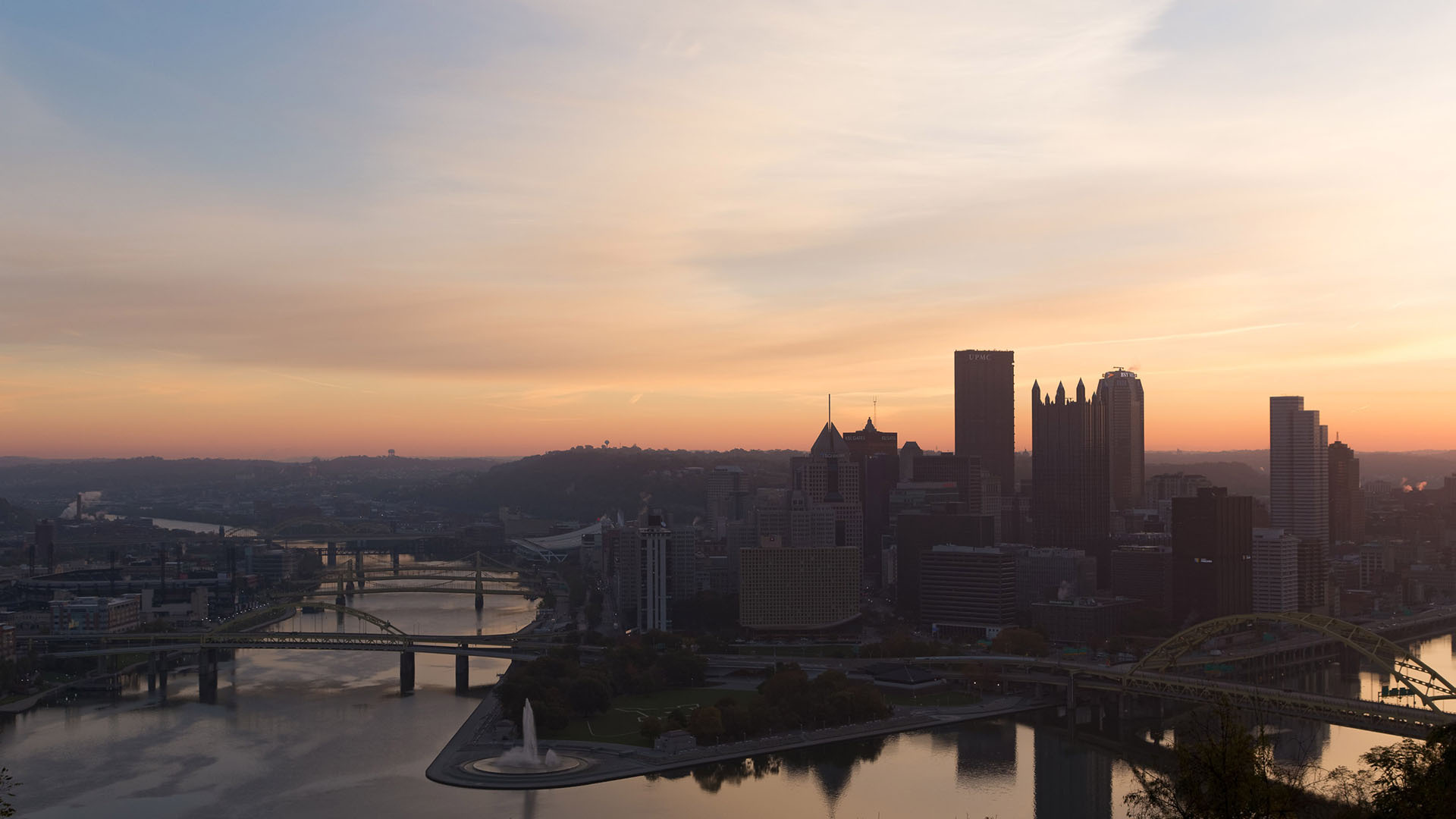 Pittsburgh skyline, Travel destination, World view, Live wallpaper, 1920x1080 Full HD Desktop