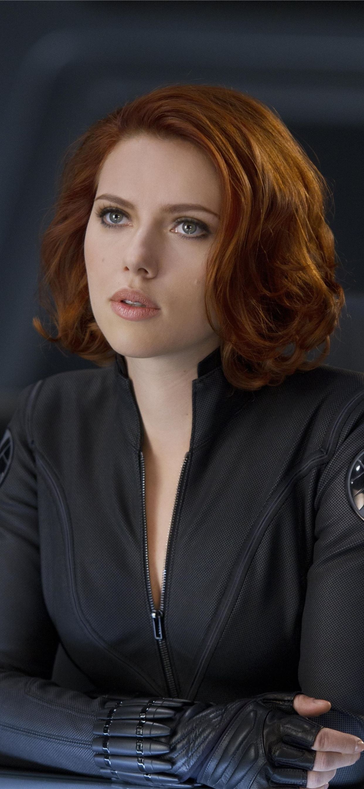 Scarlett Johansson, Black Widow, Redhead, iPhone wallpapers, 1250x2690 HD Phone