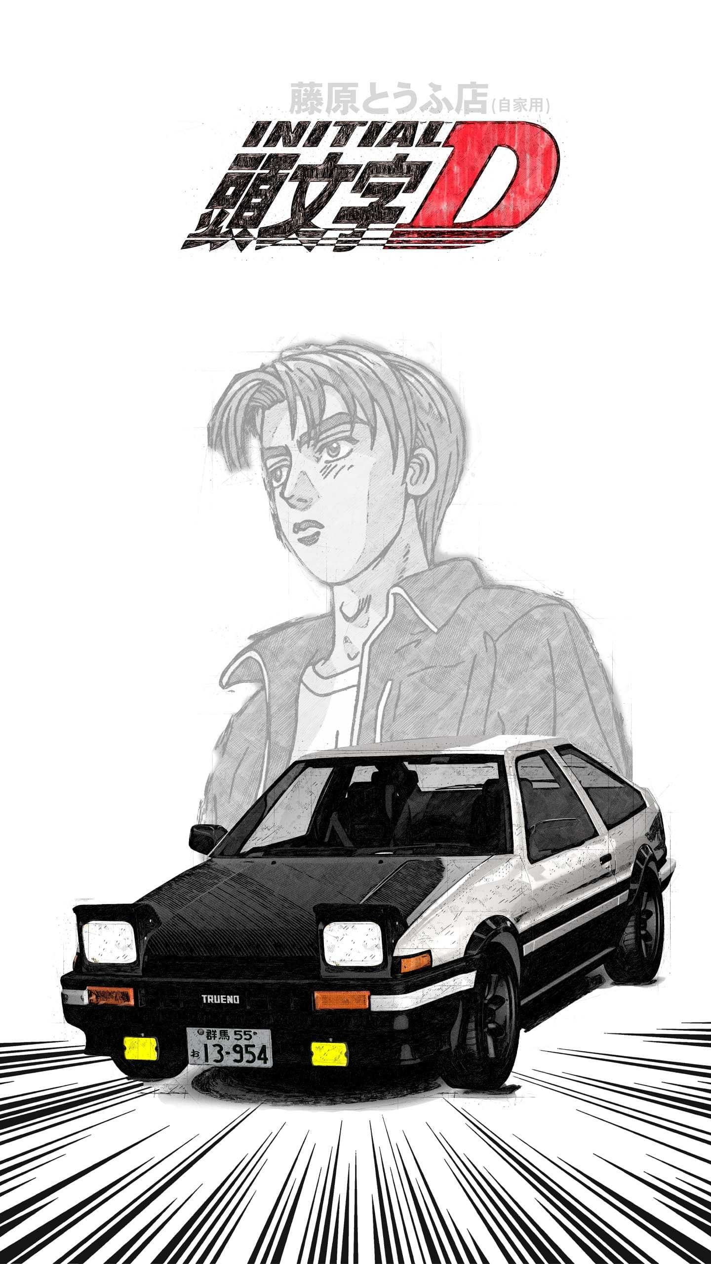 Initial D Anime, Captivating wallpapers, Anime fandom, Artistic illustrations, 1440x2560 HD Phone