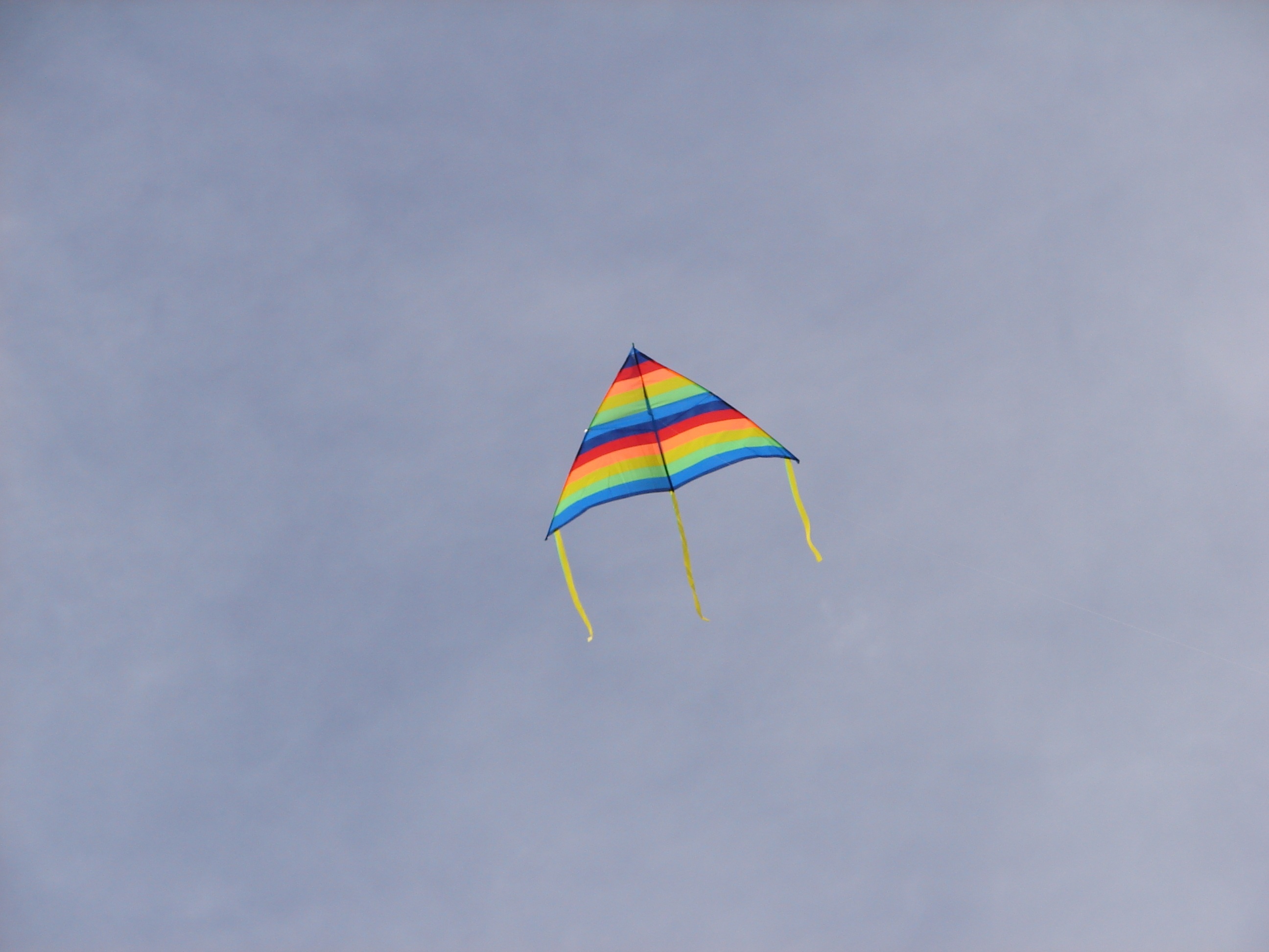 Kite Sports: Outdoor activity, Rainbow, Good performance, Flying line. 2600x1950 HD Background.