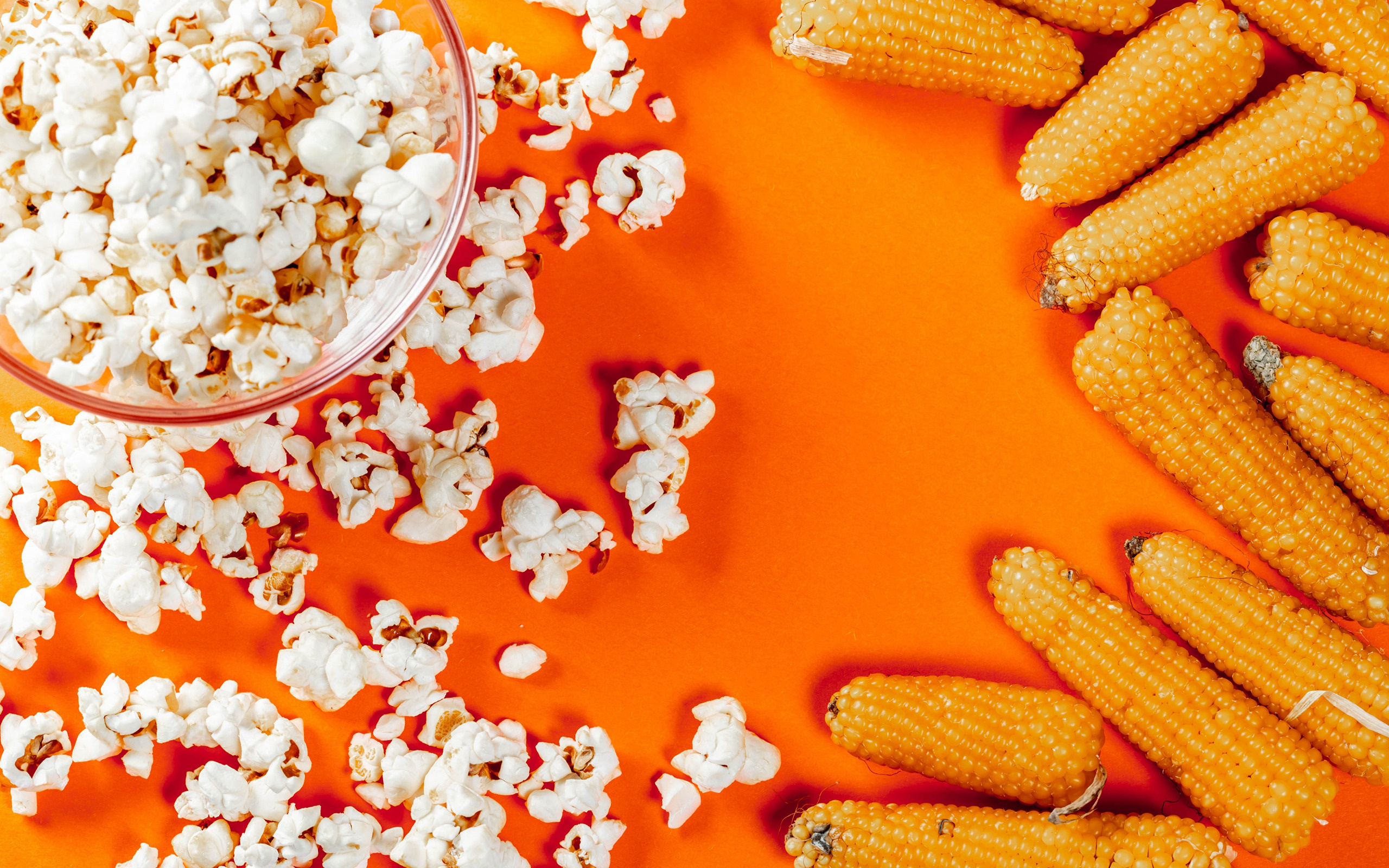 Popcorn, Photo of popcorn, Corn kernels, Appetizing image, 2560x1600 HD Desktop