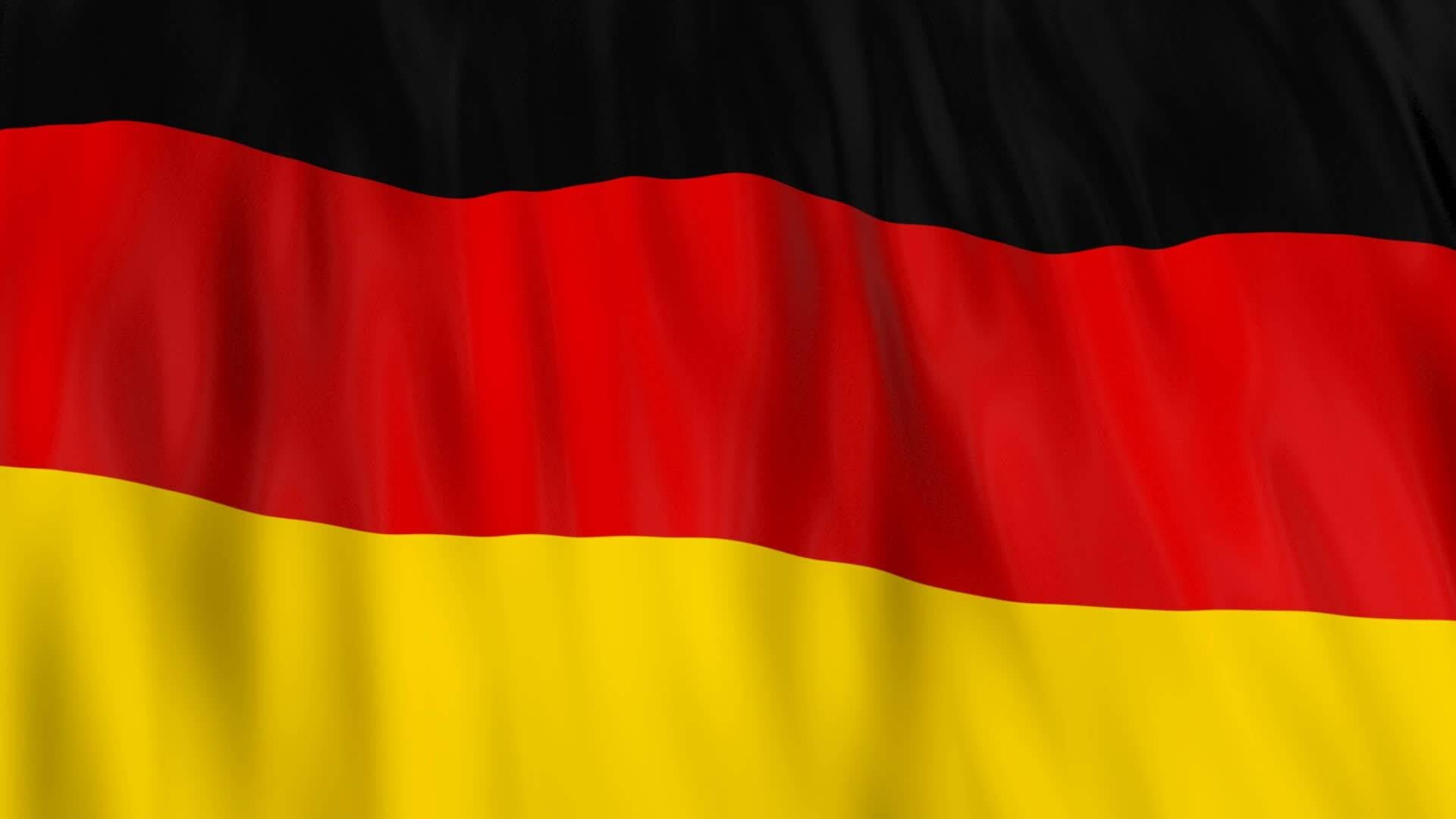 Flag of Germany: The second most populous country in Europe after Russia, The most populous member state of the European Union. 1920x1080 Full HD Background.