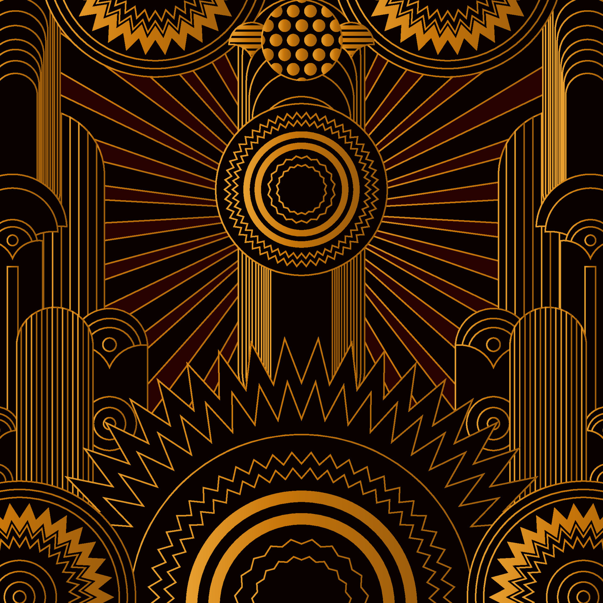 Art Deco, Luxurious vibes, Golden accents, Retro chic, 1920x1920 HD Phone