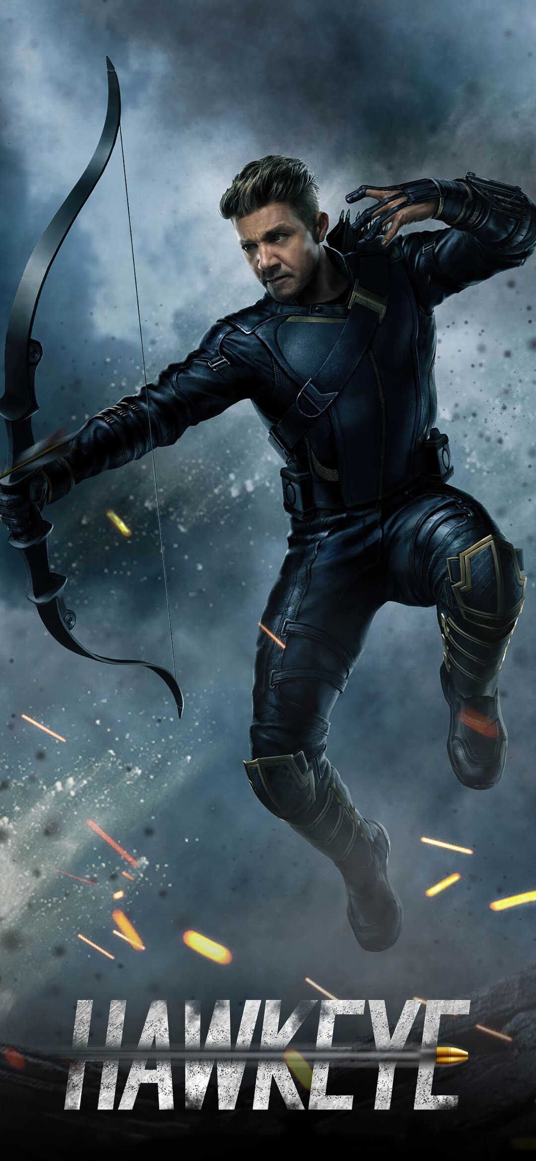 Hawkeye: Known for his use of a bow and arrow as his primary weapon. 1080x2340 HD Wallpaper.